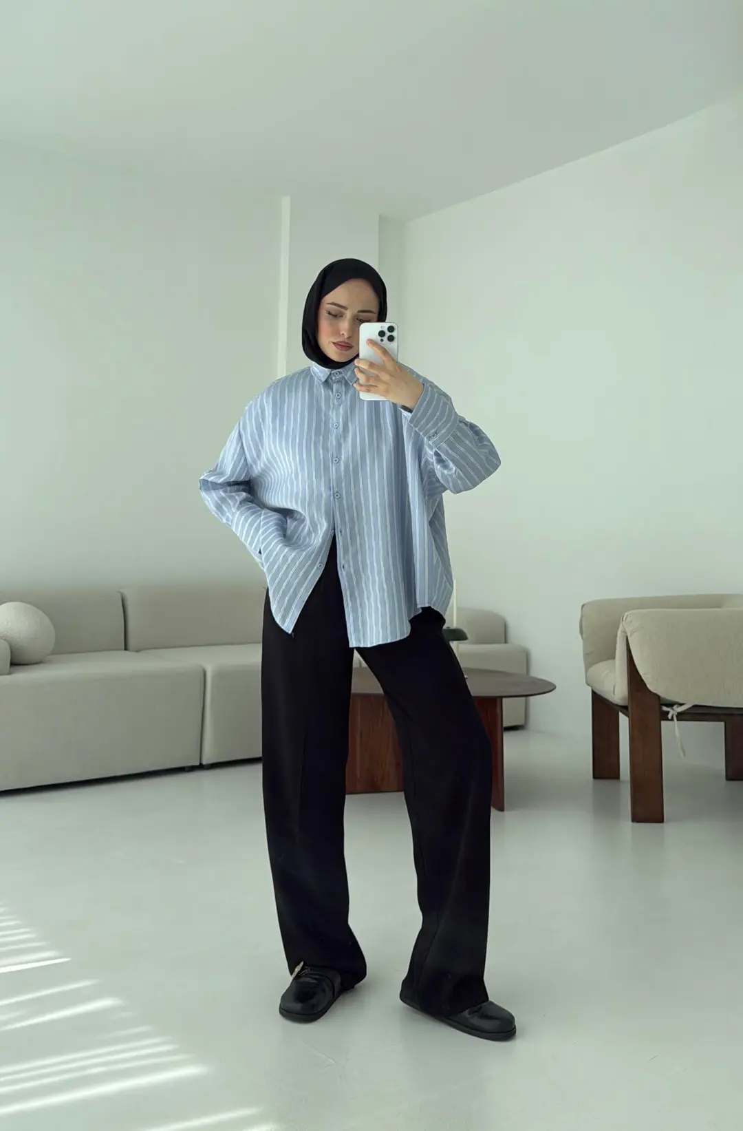 A.Mavi Çizgili Gömlek - Görsel 4