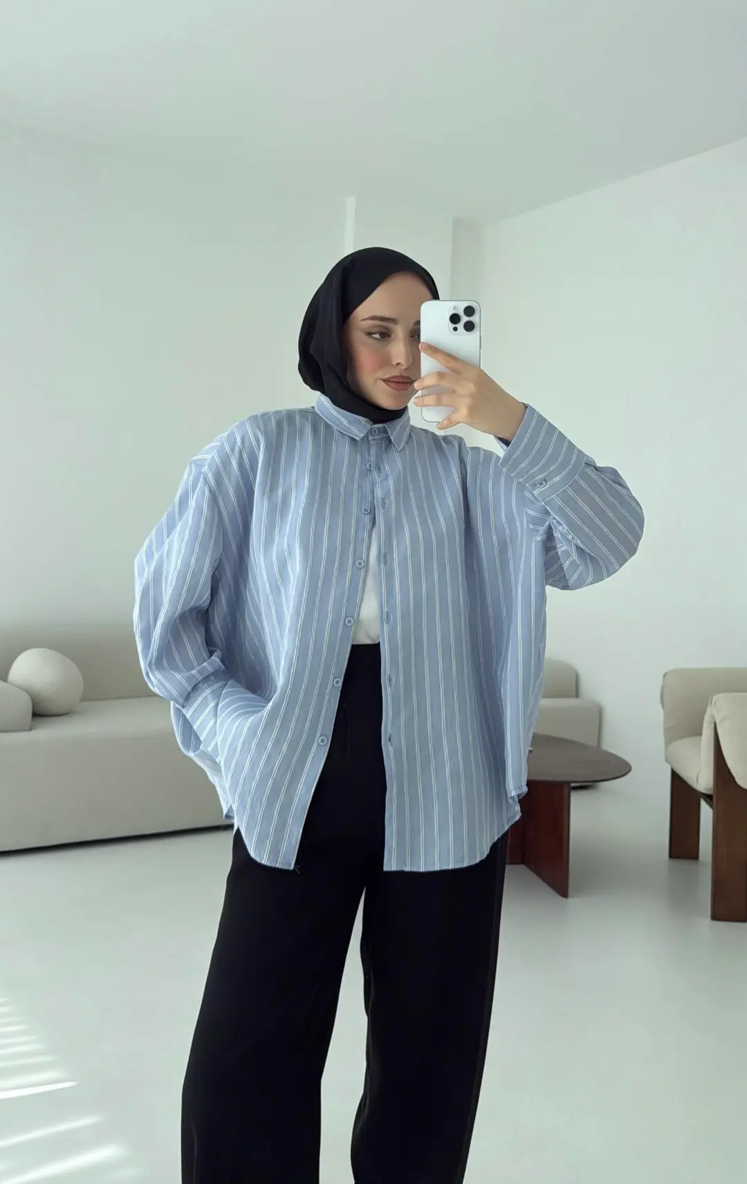 A.Mavi Çizgili Gömlek - Görsel 5