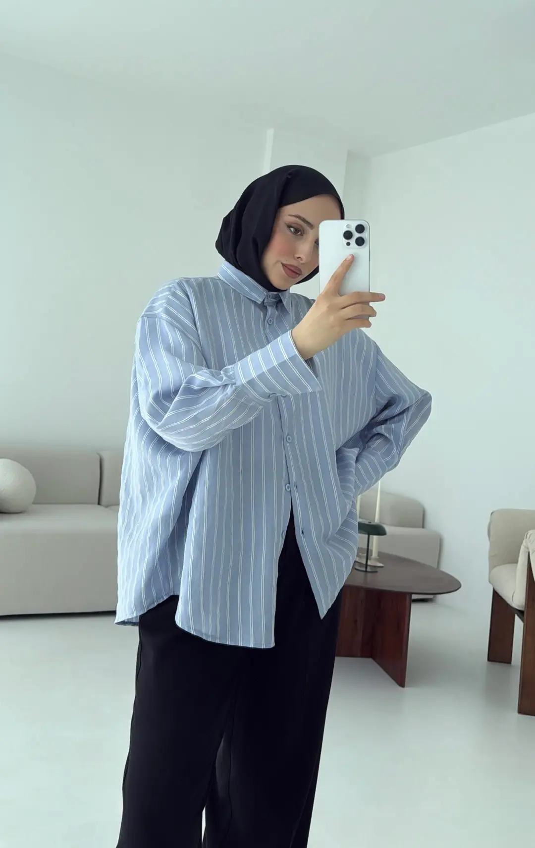 A.Mavi Çizgili Gömlek - Görsel 7