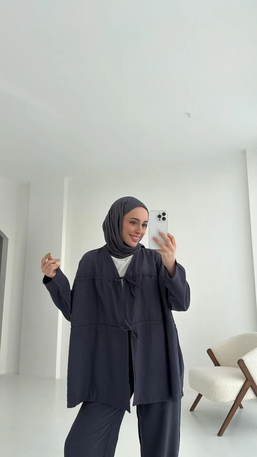 Antrasit Büzgülü Takım Takım - Görsel 4