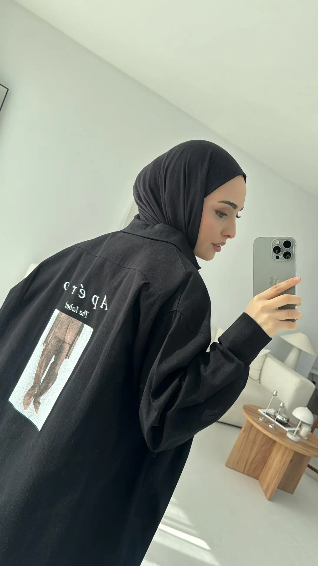 Apero Baskılı Gabardin Ceket Siyah - Görsel 4