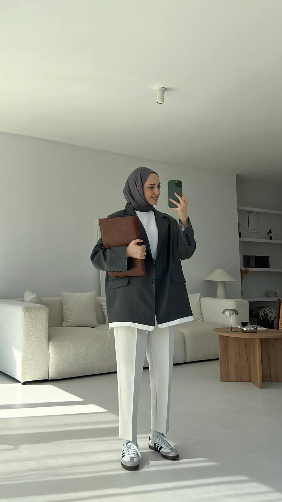 Arkası Baskılı Blazer Ceket Antrasit - Görsel 3