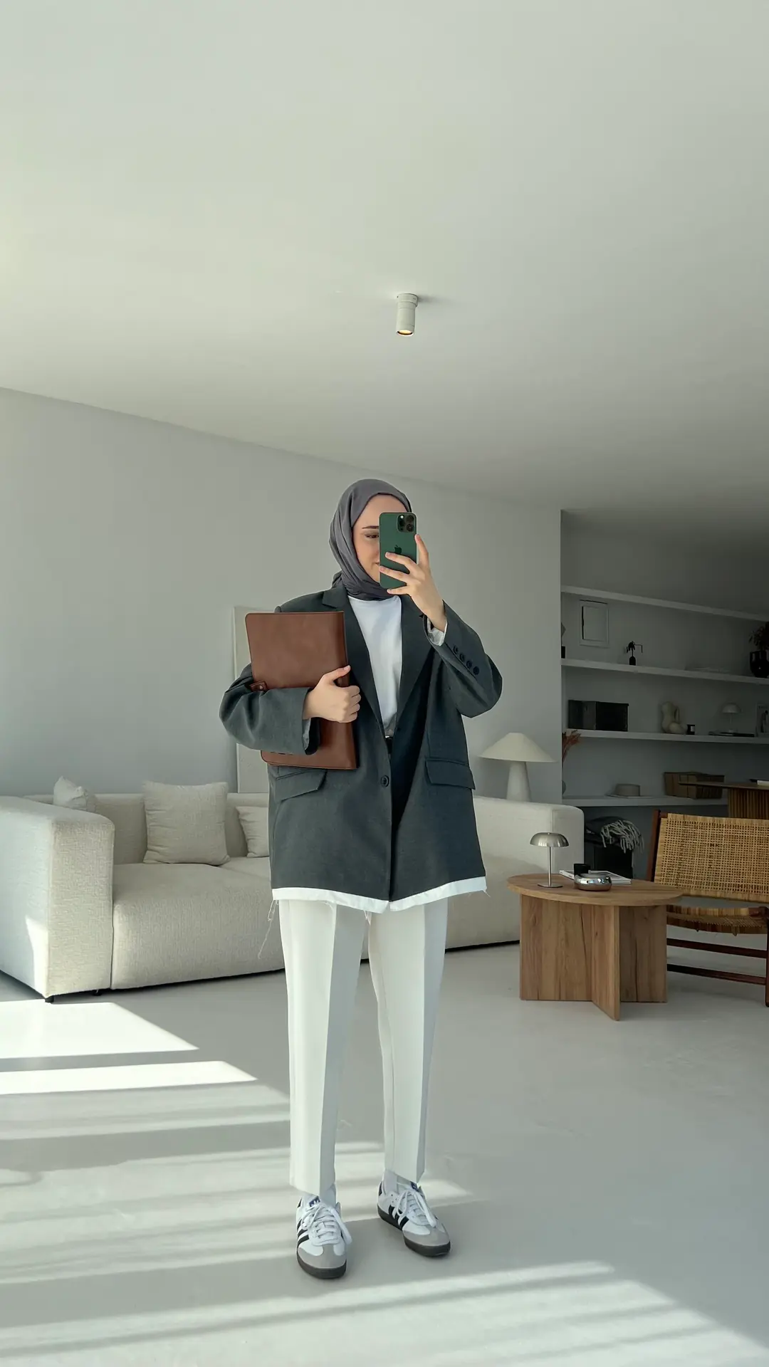 Arkası Baskılı Blazer Ceket Antrasit - Görsel 4