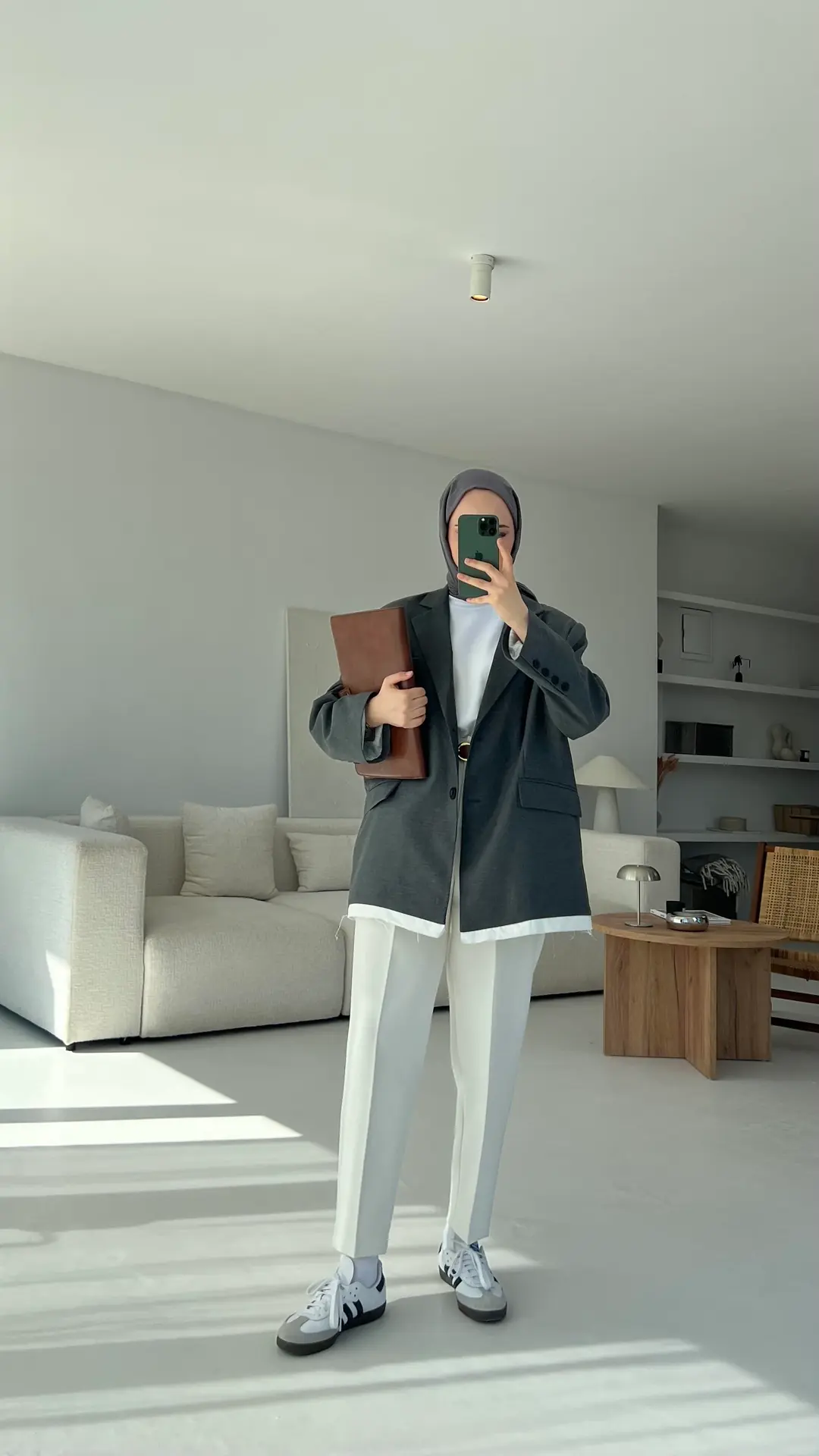 Arkası Baskılı Blazer Ceket Antrasit - Görsel 5