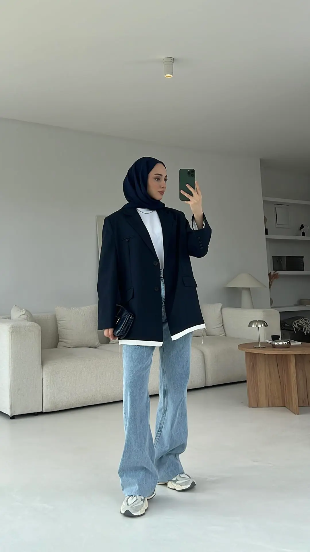 Arkası Baskılı Blazer Ceket Lacivert - Görsel 5