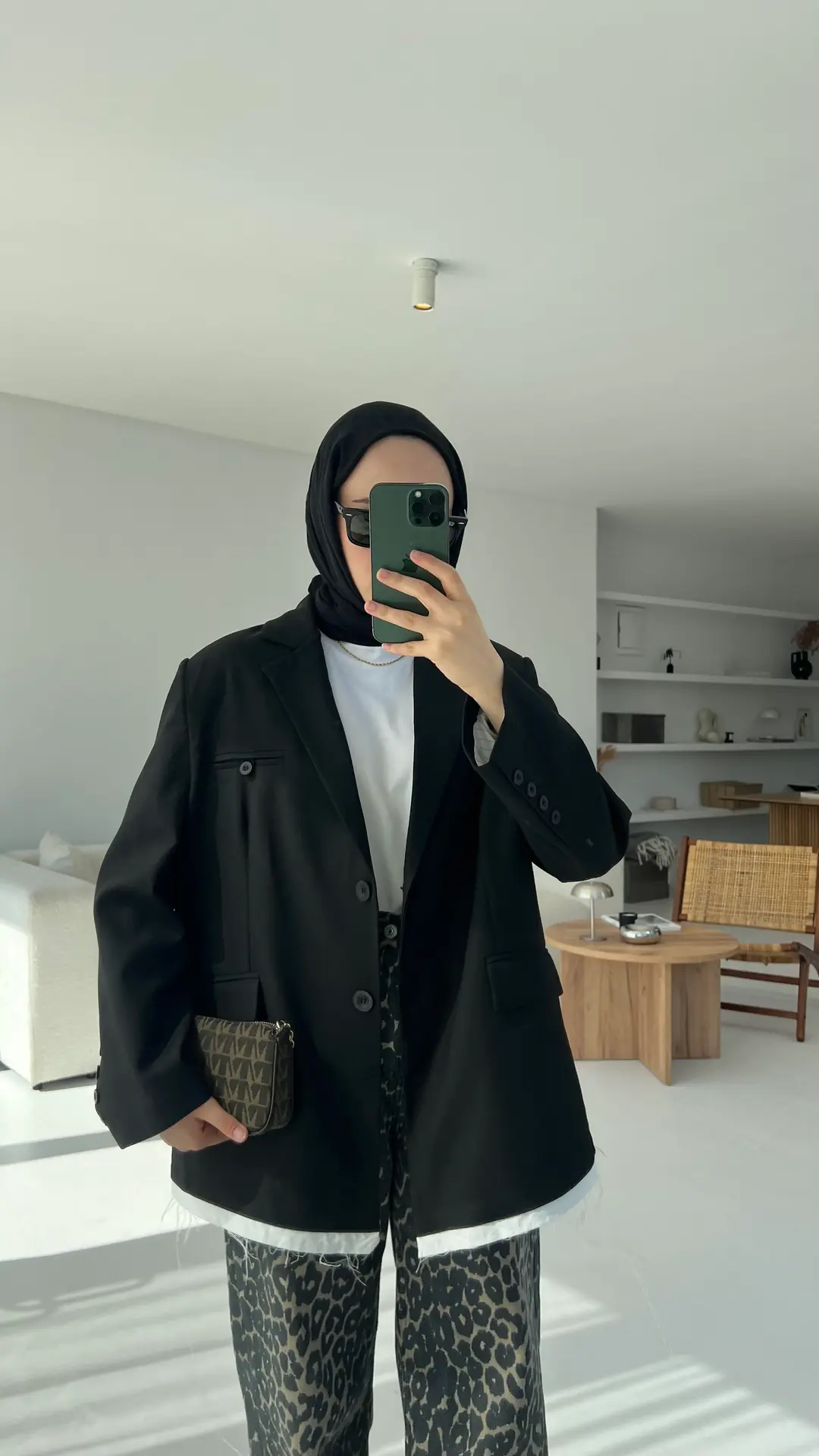 Arkası Baskılı Blazer Ceket Siyah - Görsel 6