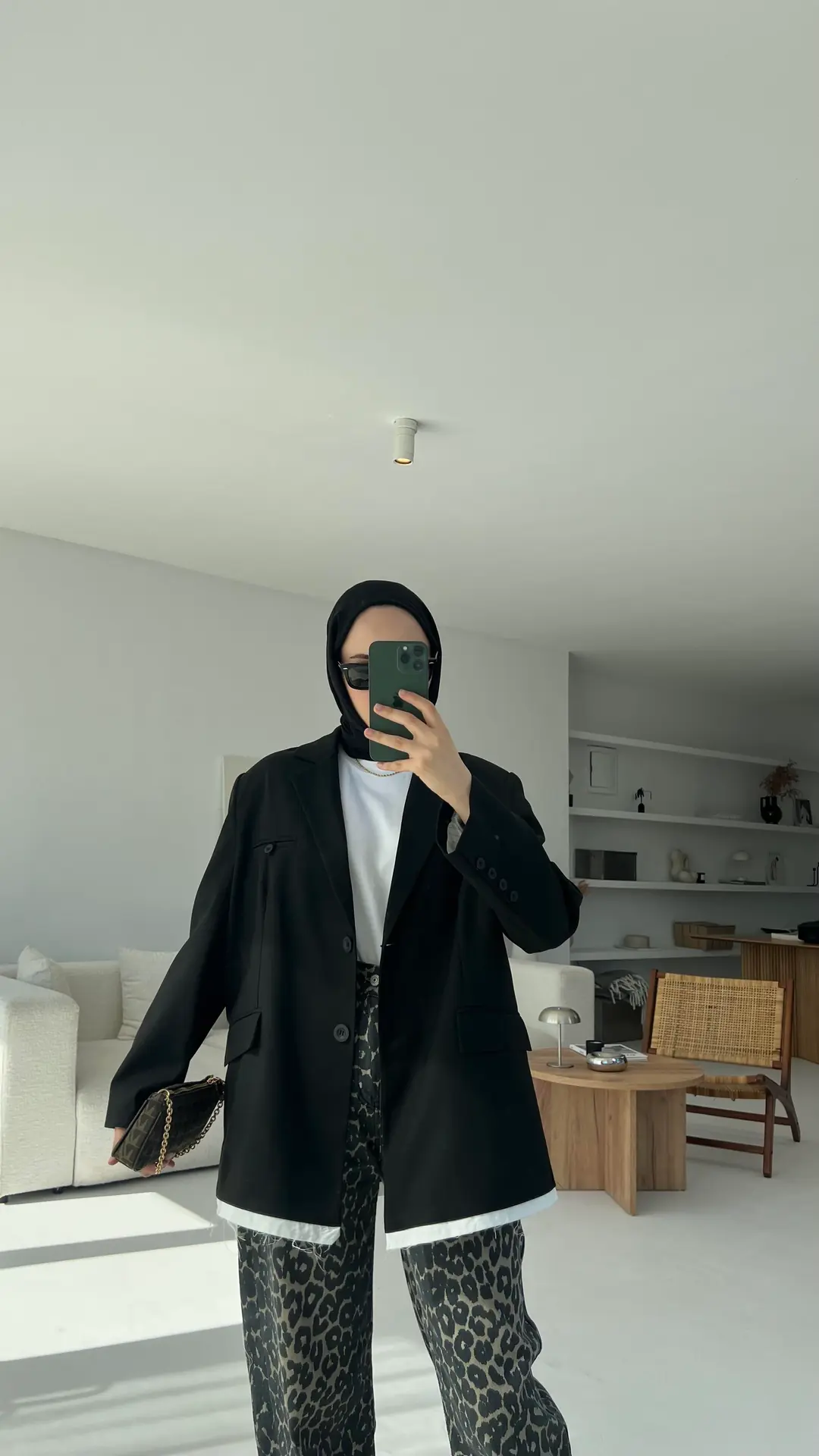 Arkası Baskılı Blazer Ceket Siyah - Görsel 8