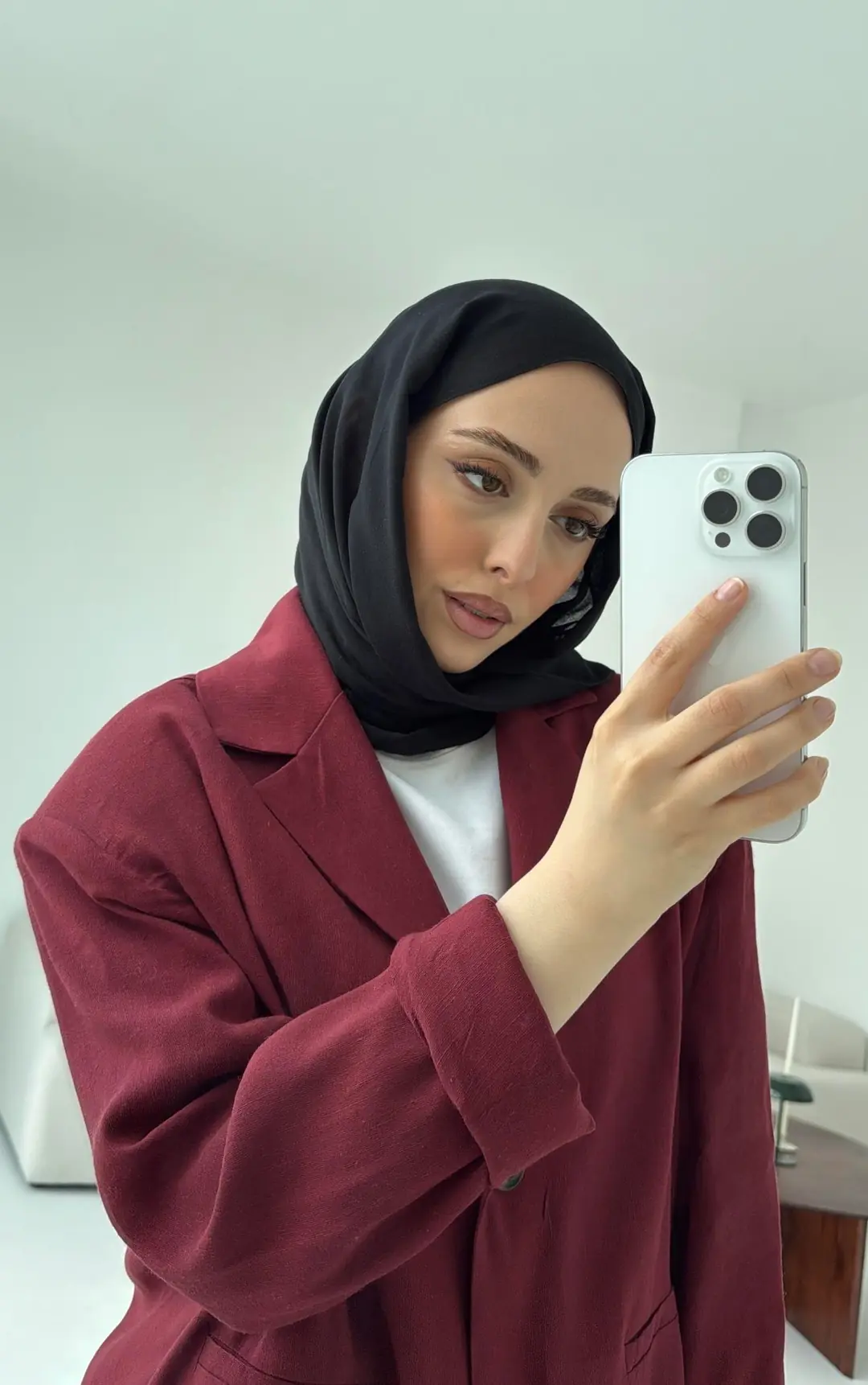 Astarsız Yazlık Keten Ceket Bordo - Görsel 5