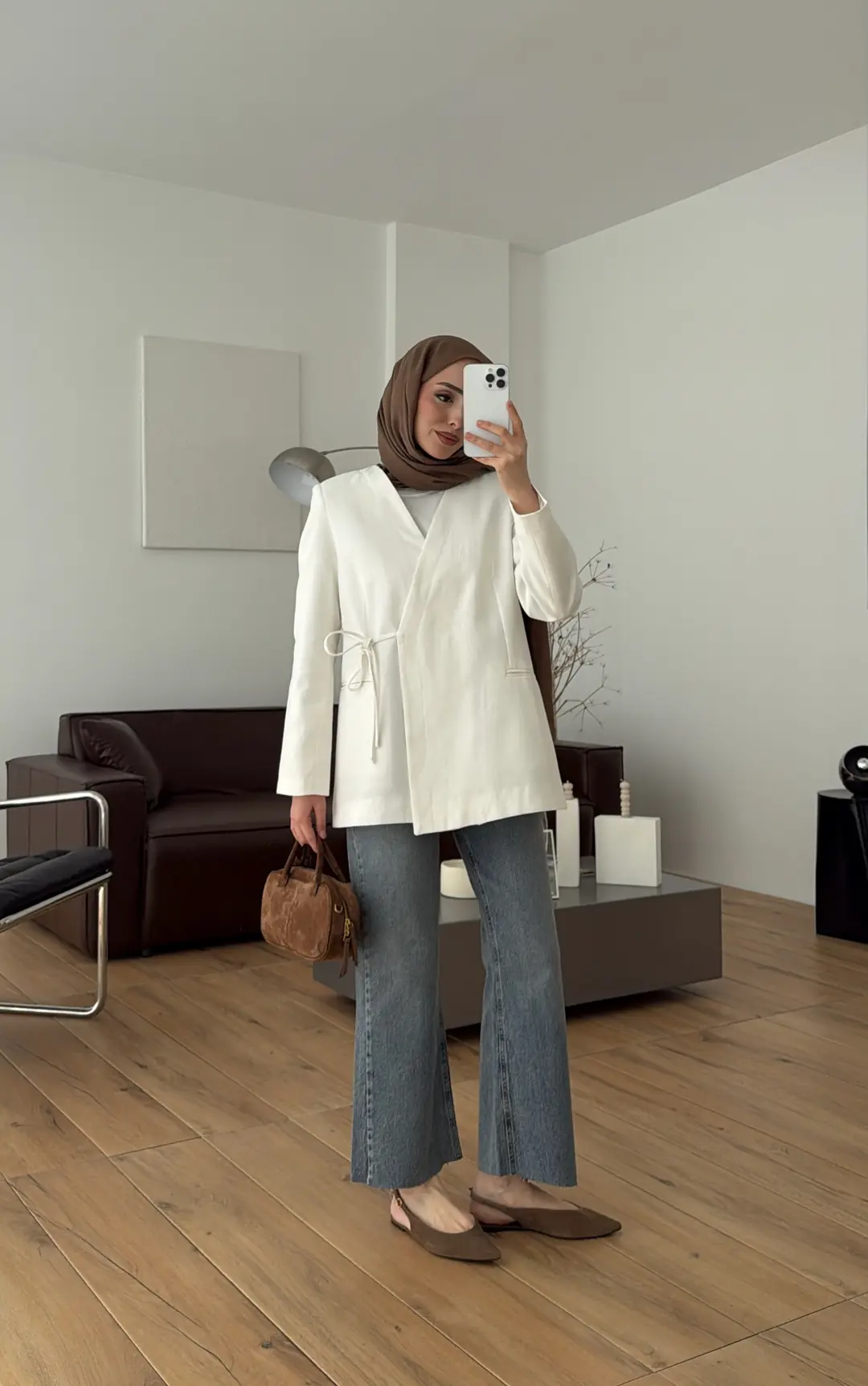 Bağcık Detay Ceket Ekru - Görsel 3