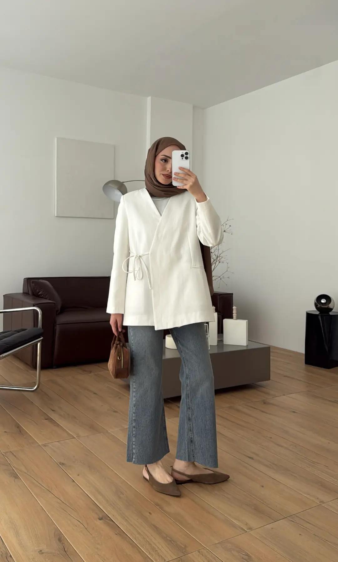 Bağcık Detay Ceket Ekru - Görsel 6