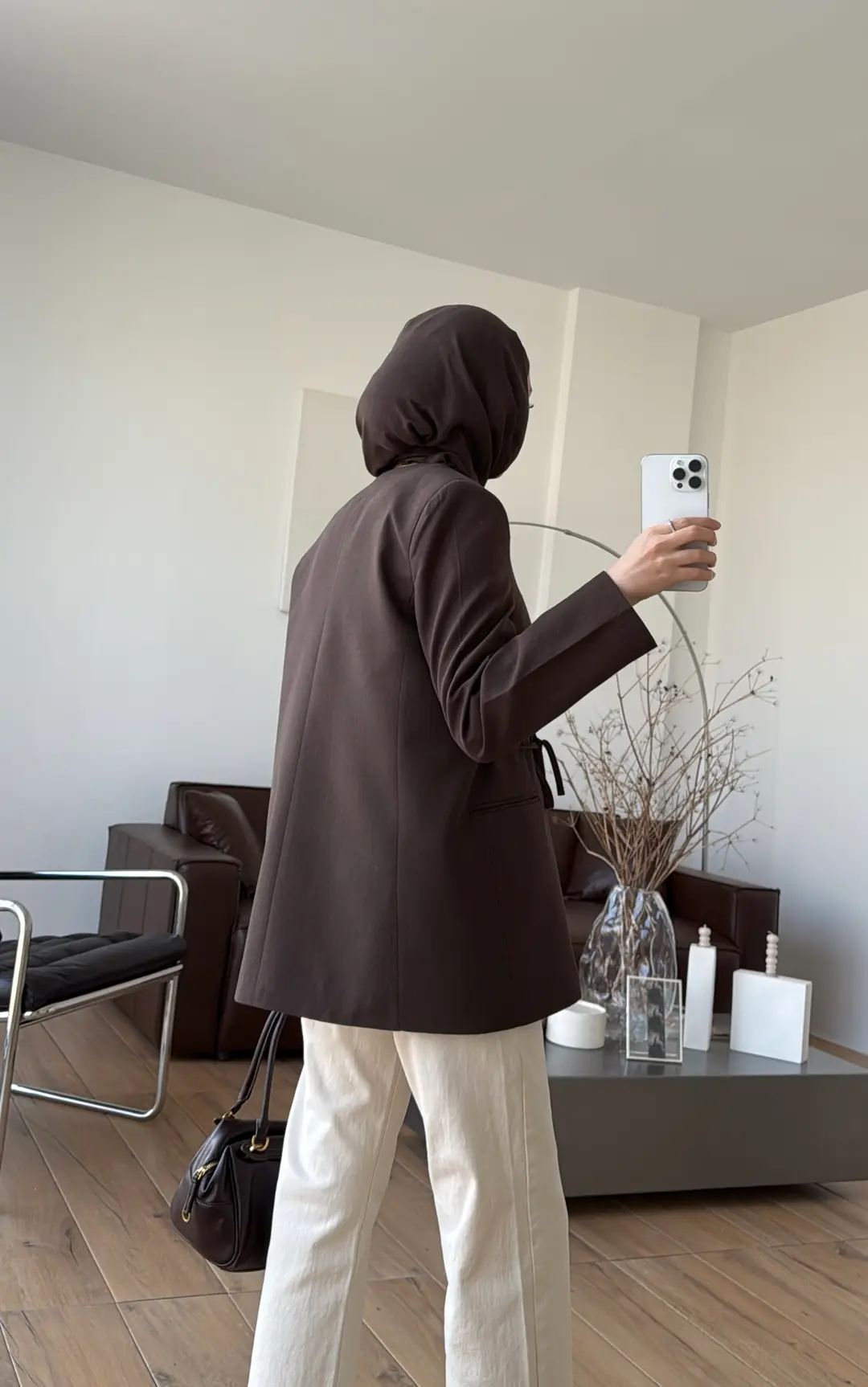 Bağcık Detay Ceket Kahve - Görsel 3