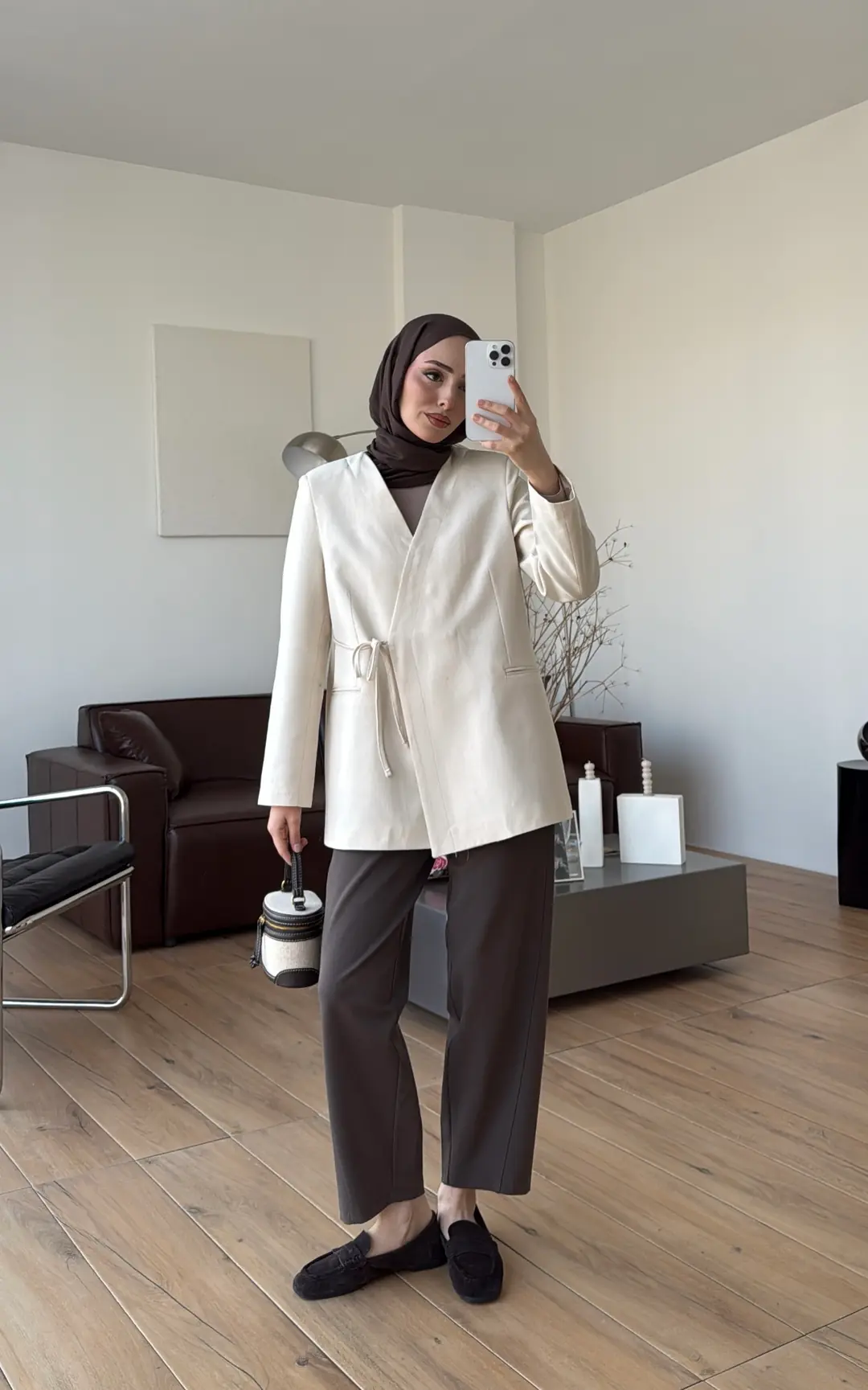 Bağcık Detay Ceket Natural - Görsel 2