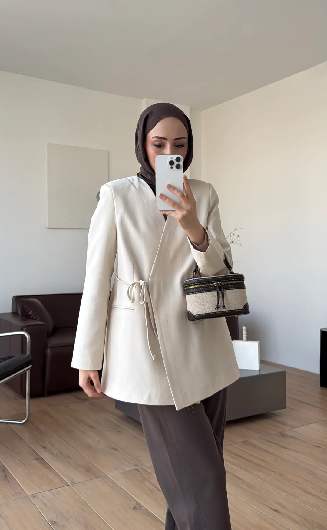 Bağcık Detay Ceket Natural - Görsel 3