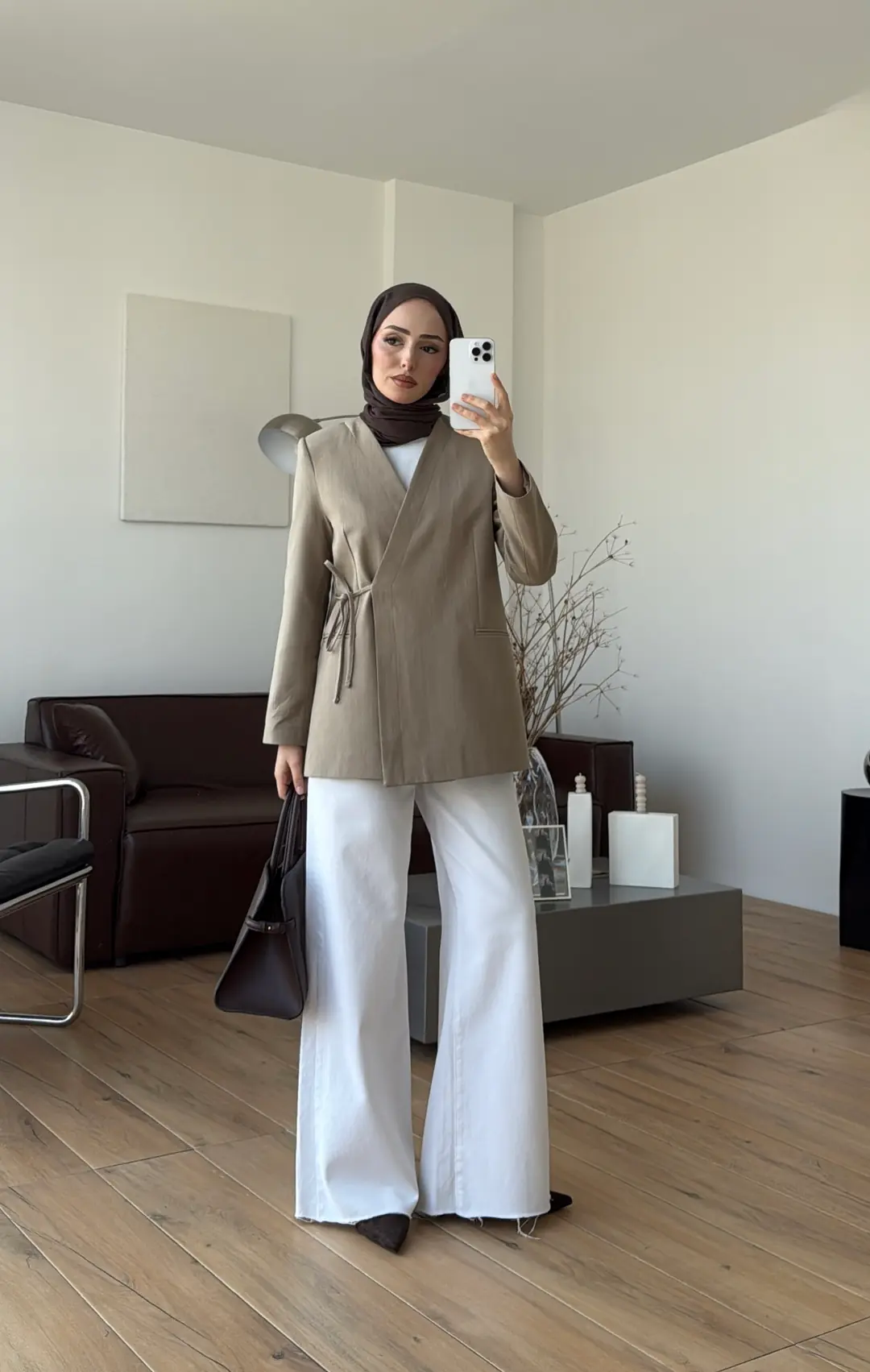 Bağcık Detay Ceket Vizon - Görsel 3