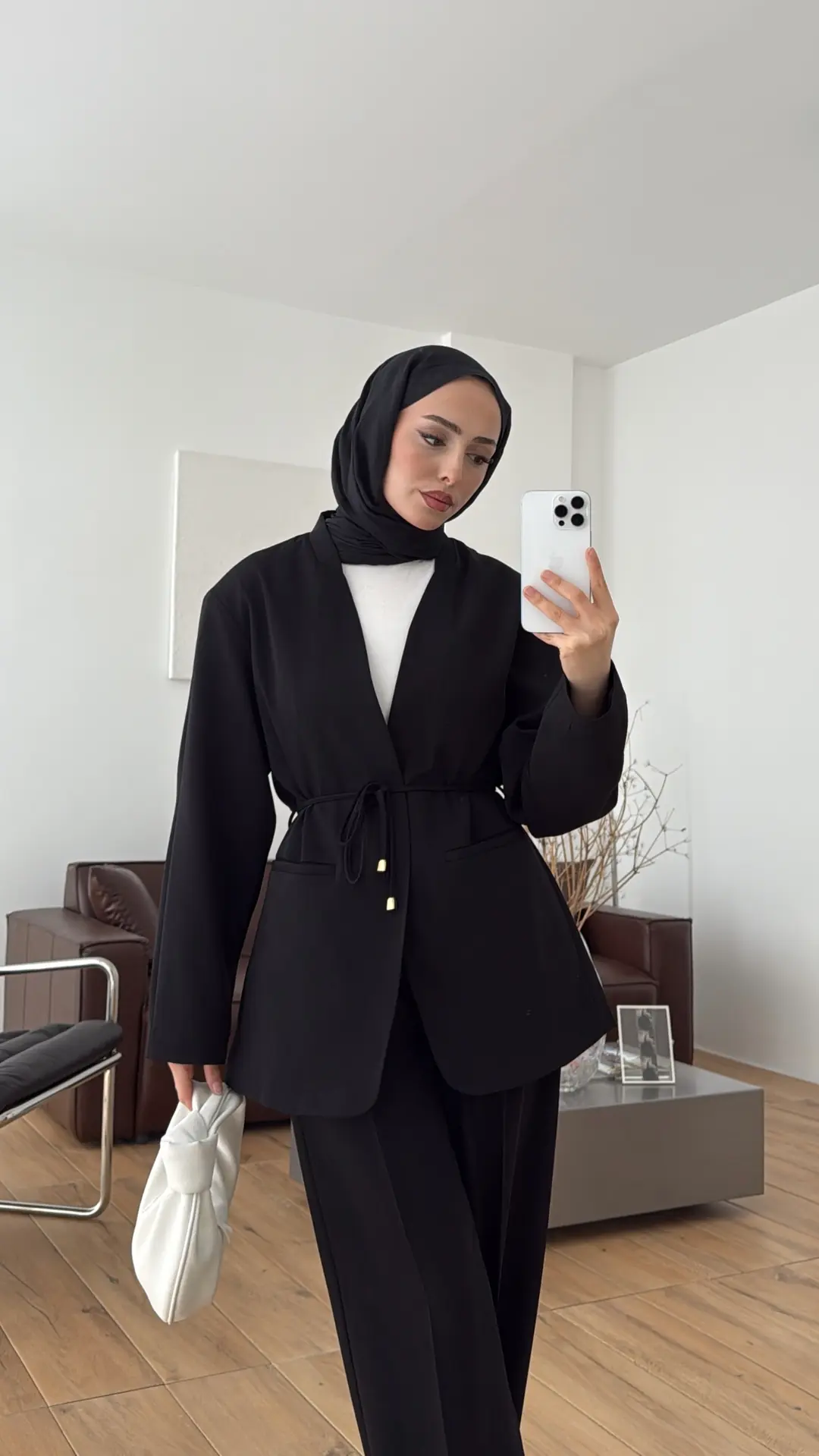 Bagcıklı Blazer Ceket Siyah