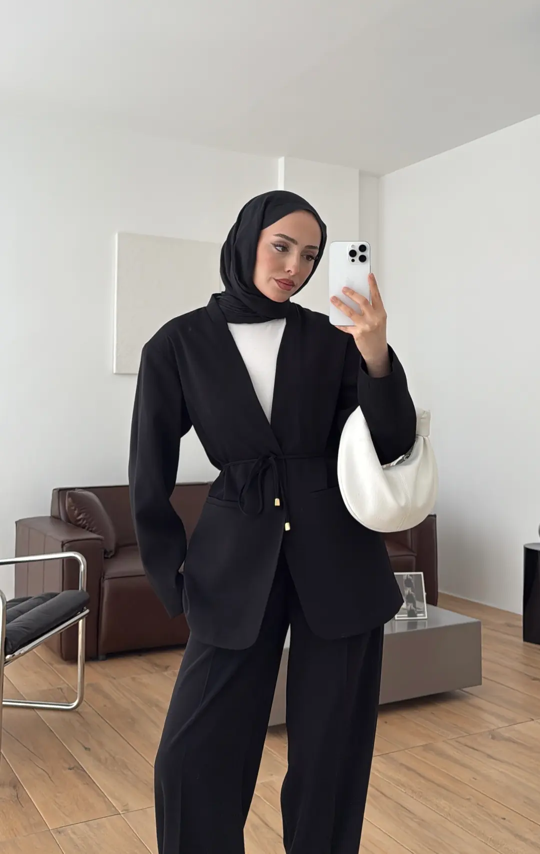 Bagcıklı Blazer Ceket Siyah - Görsel 3