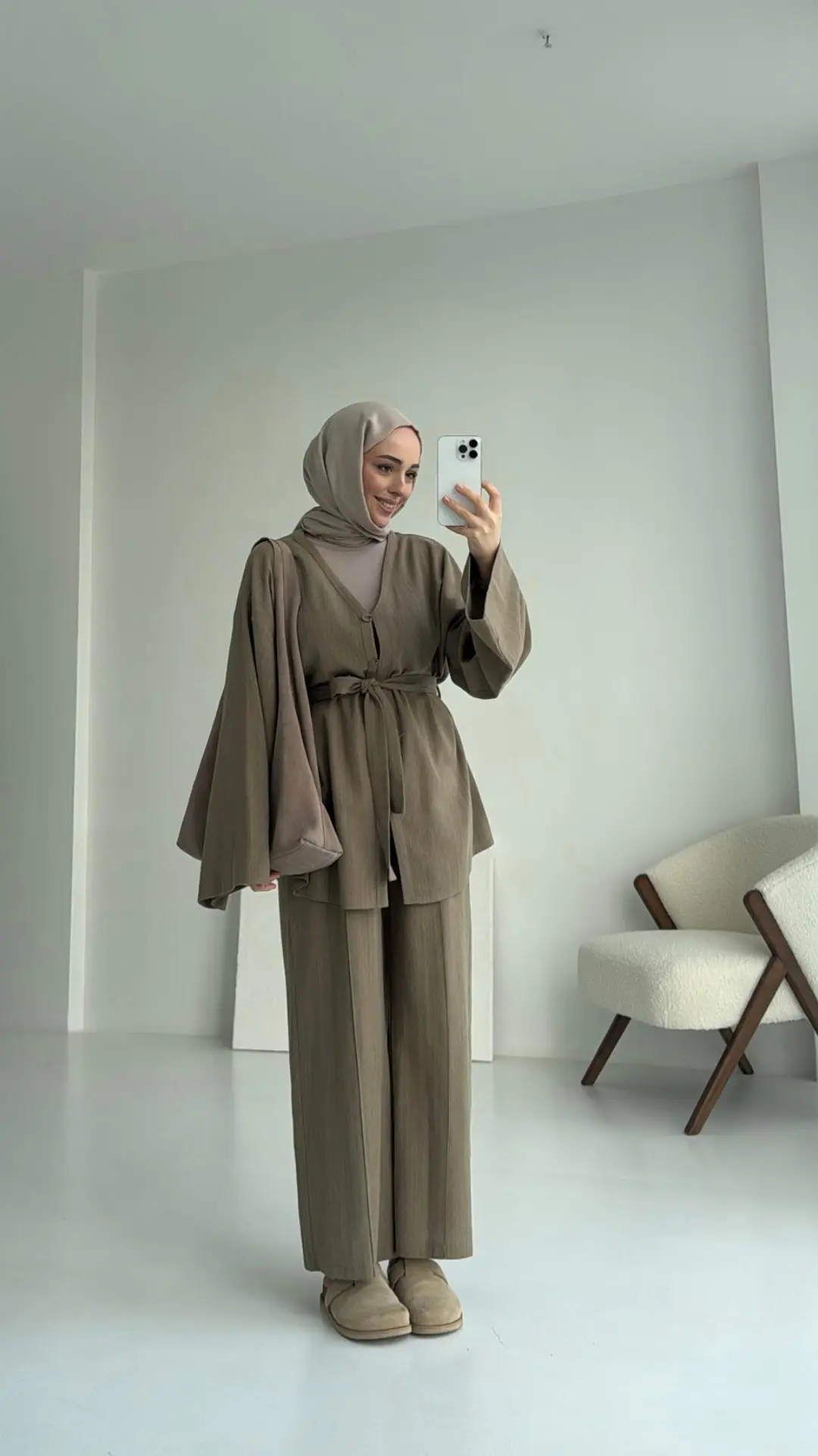 Bağcıklı Buluz Takım Haki - Görsel 5