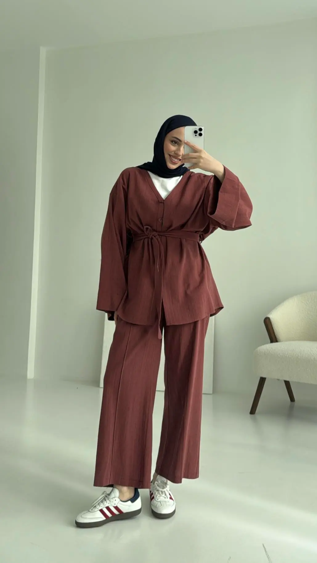 Bağcıklı Buluz Takım Kiremit - Görsel 4