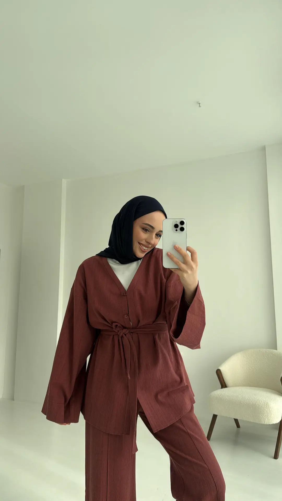 Bağcıklı Buluz Takım Kiremit - Görsel 5