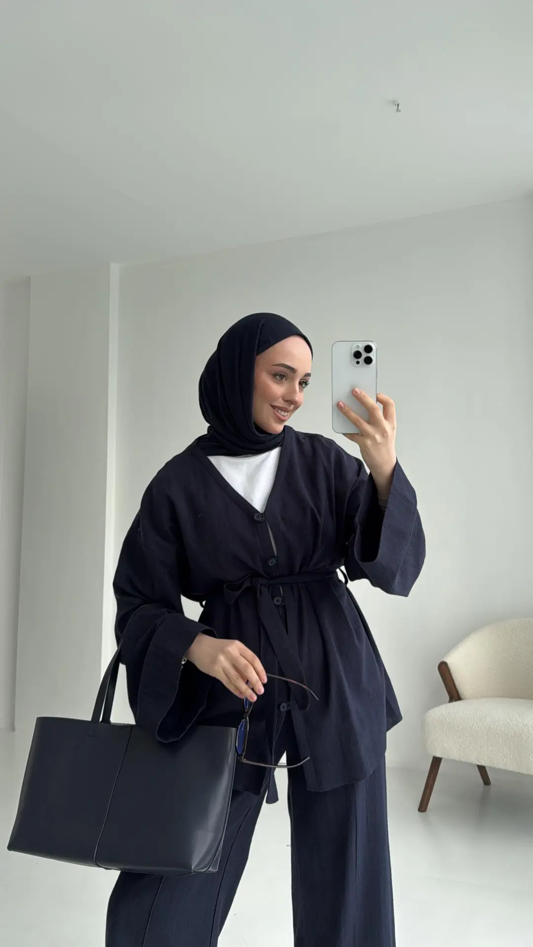 Bağcıklı Buluz Takım Lacivert - Görsel 3