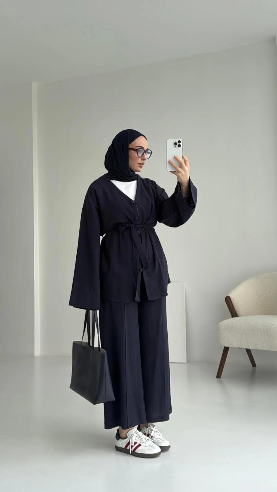 Bağcıklı Buluz Takım Lacivert - Görsel 4