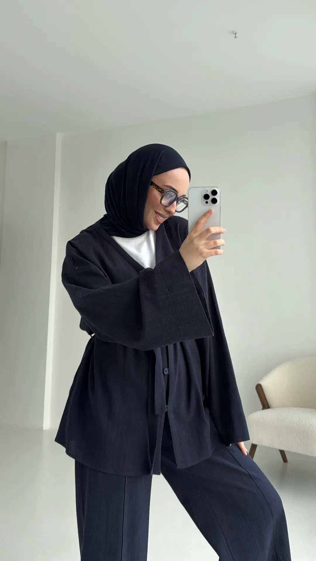 Bağcıklı Buluz Takım Lacivert - Görsel 5