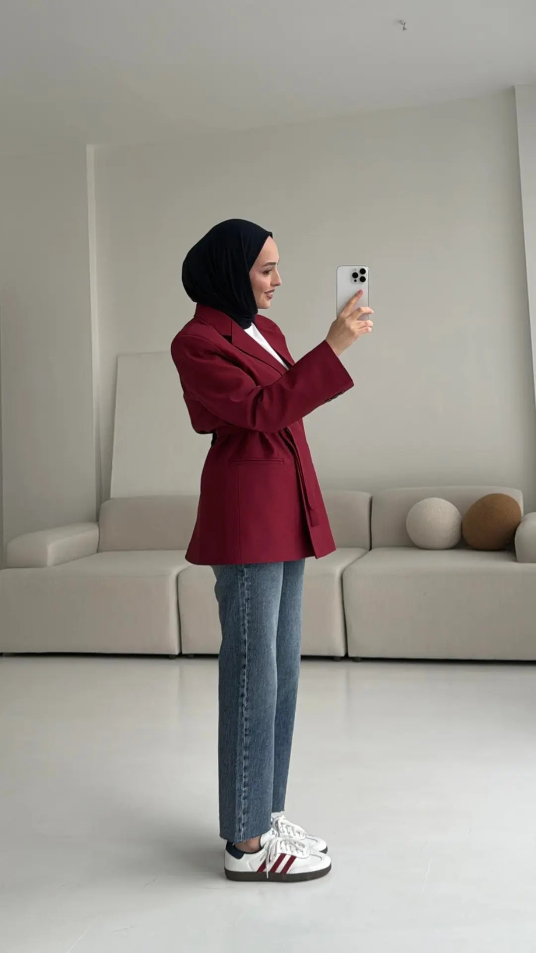 Bağlamalı Blazer Ceket Bordo