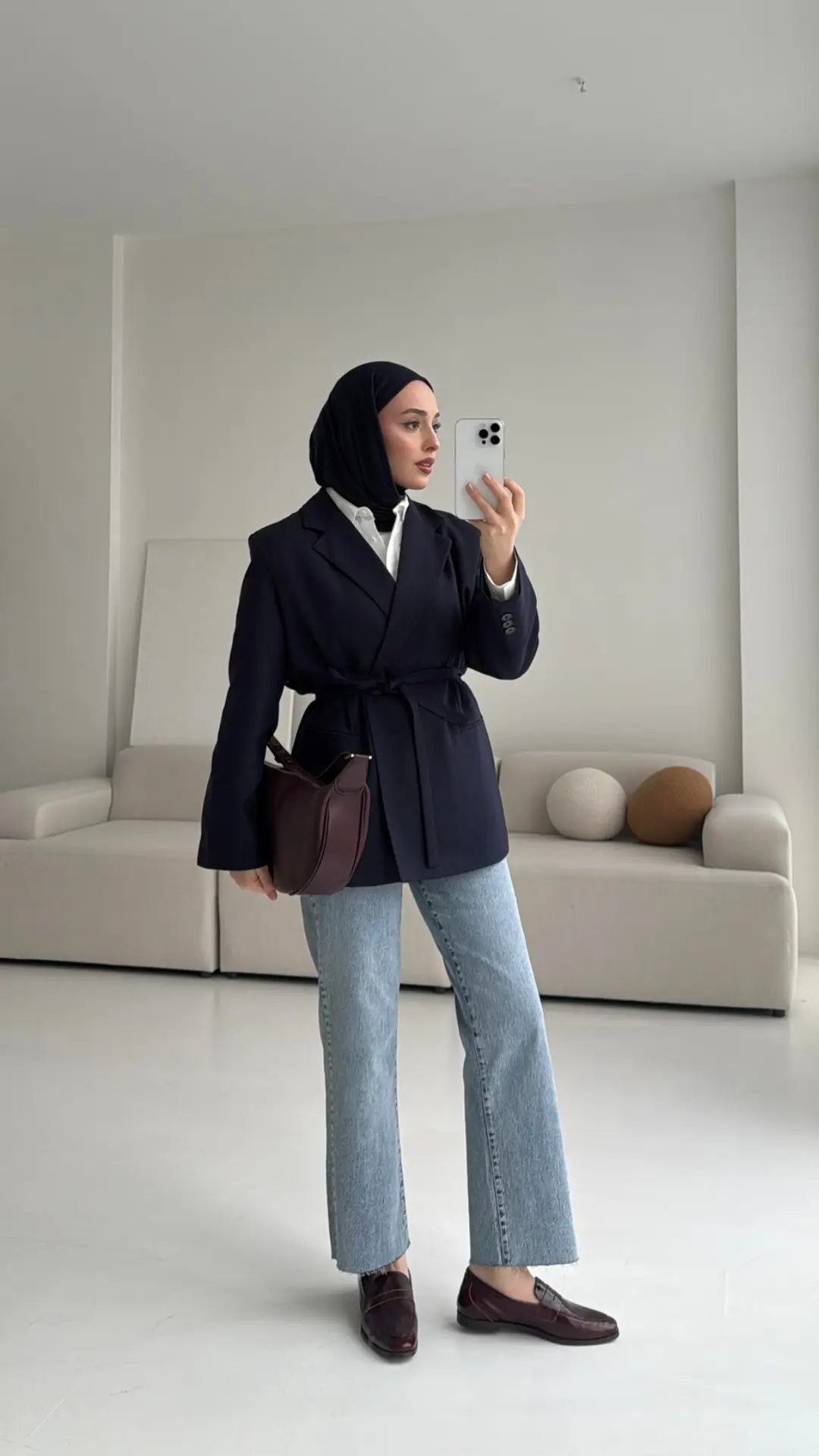 Bağlamalı Blazer Ceket Lacivert