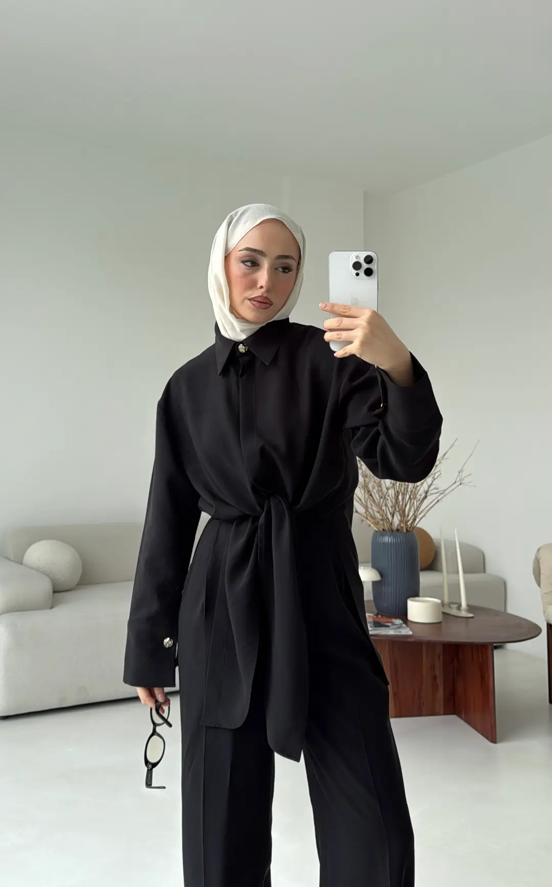 Bağlamalı Bluz Takım Siyah - Görsel 7