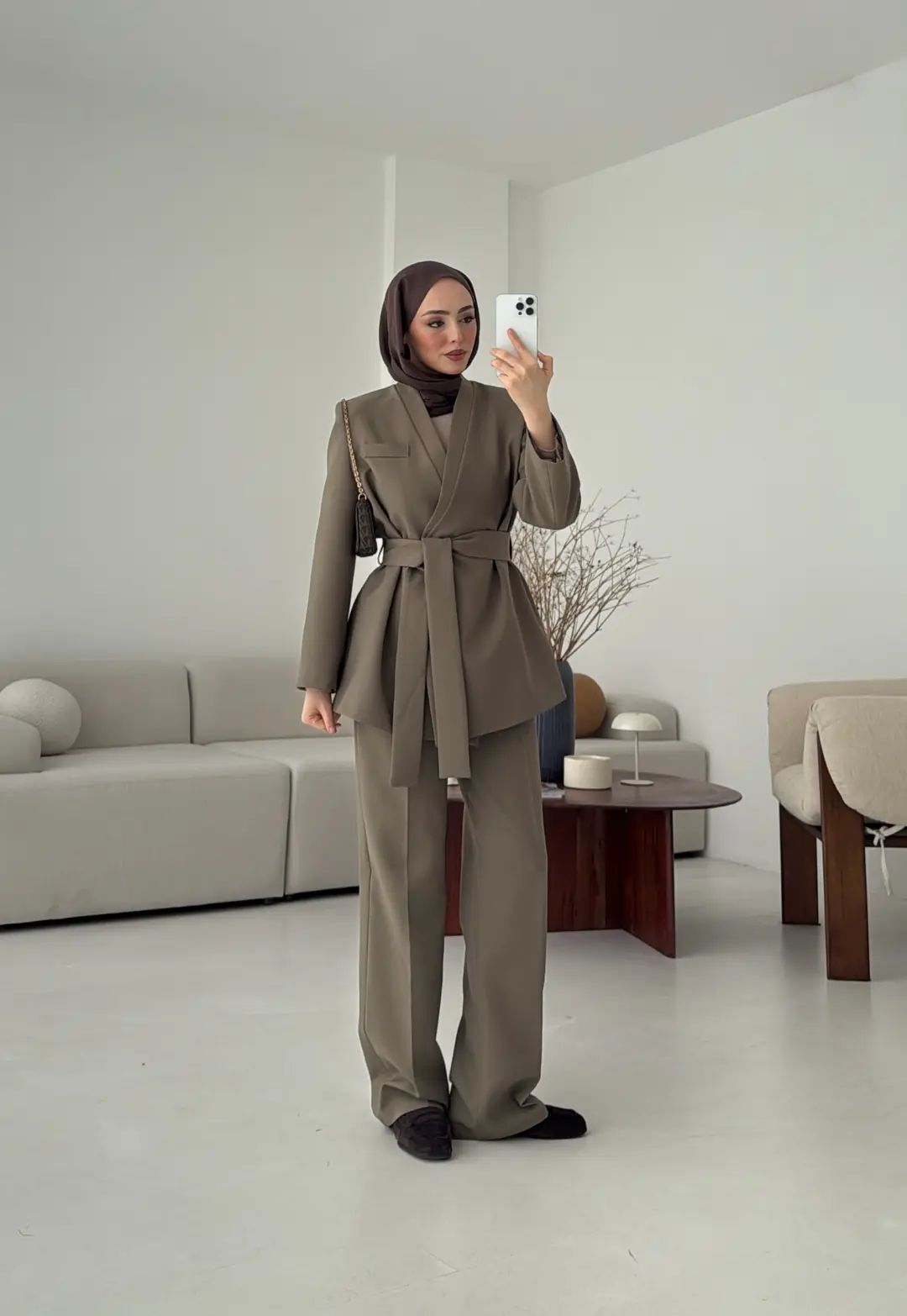 Bağlamalı Ceket Pantolon Takım Haki - Görsel 3