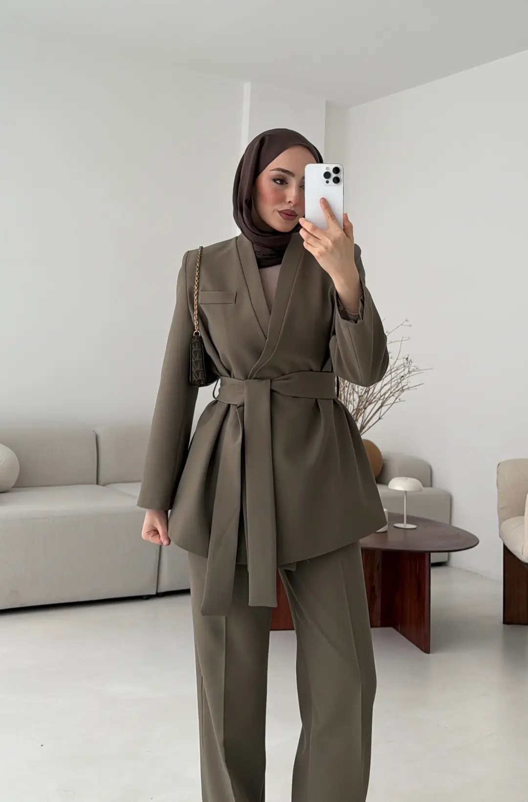 Bağlamalı Ceket Pantolon Takım Haki - Görsel 4