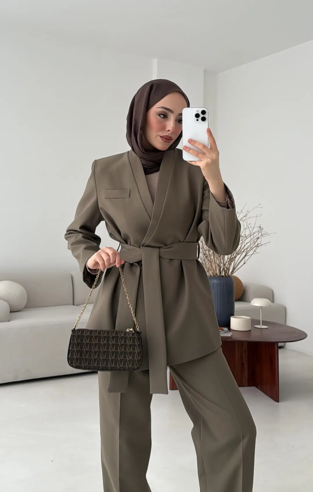 Bağlamalı Ceket Pantolon Takım Haki - Görsel 6