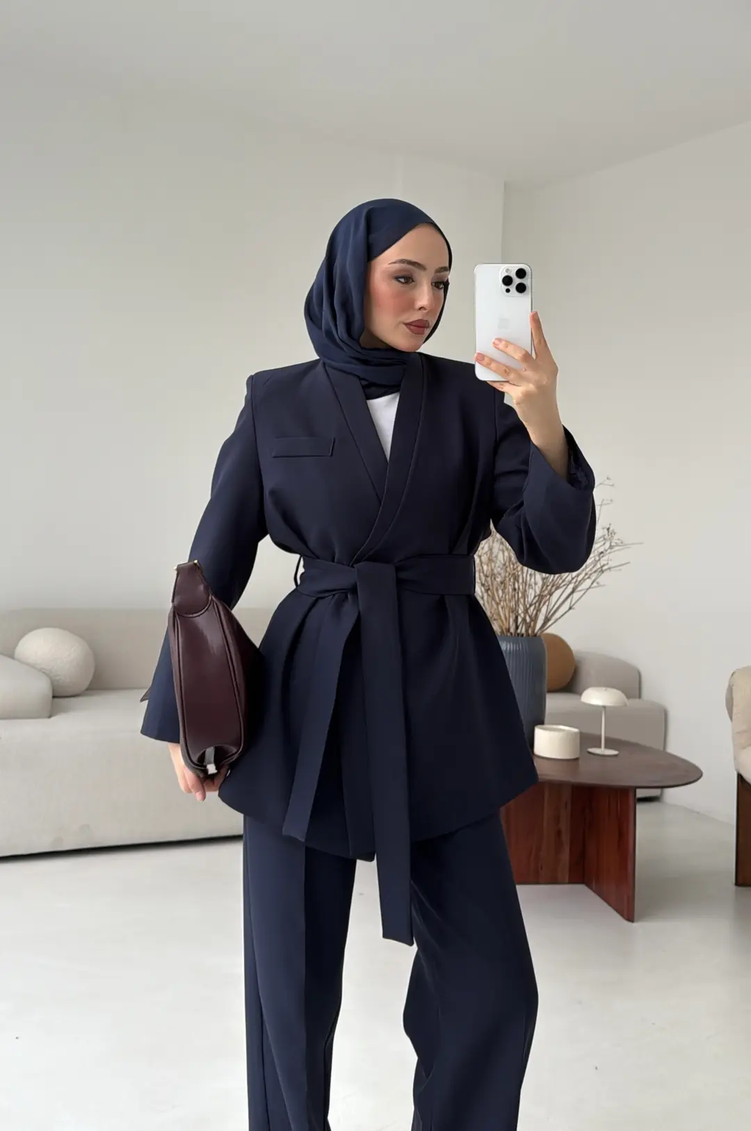 Bağlamalı Ceket Pantolon Takım Lacivert - Görsel 6