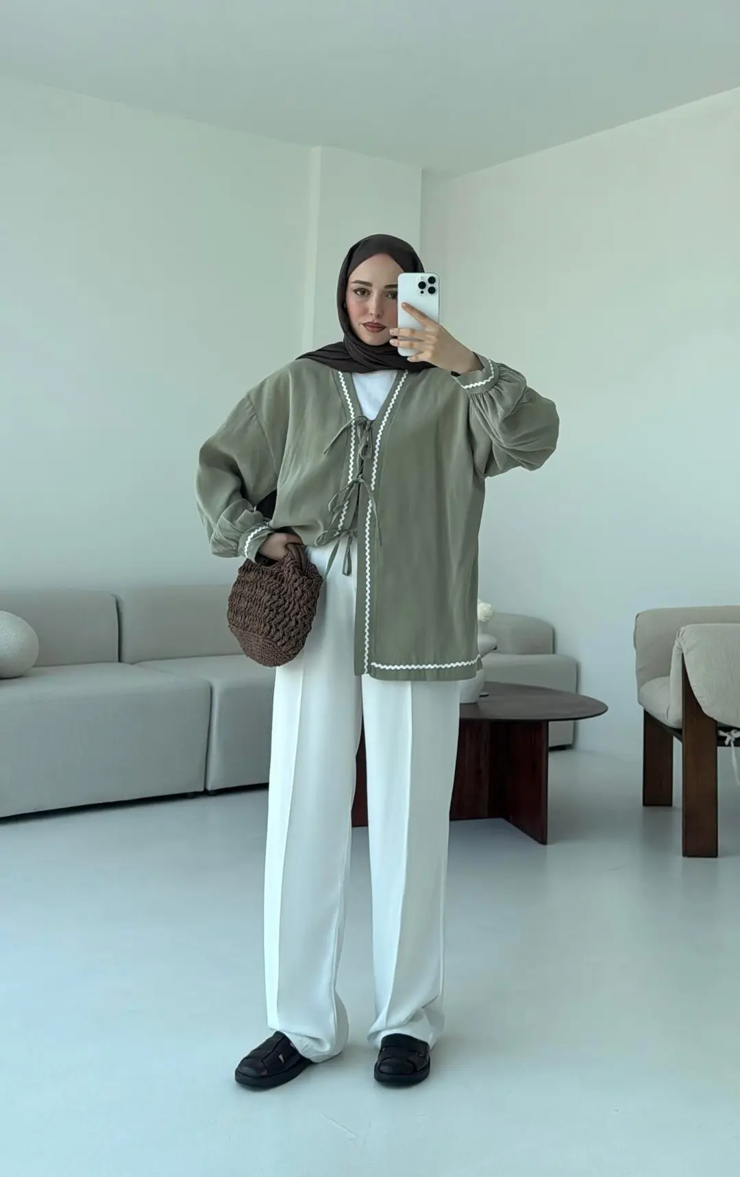 Bağlamalı Dantel Detay Kimono Cağla - Görsel 3