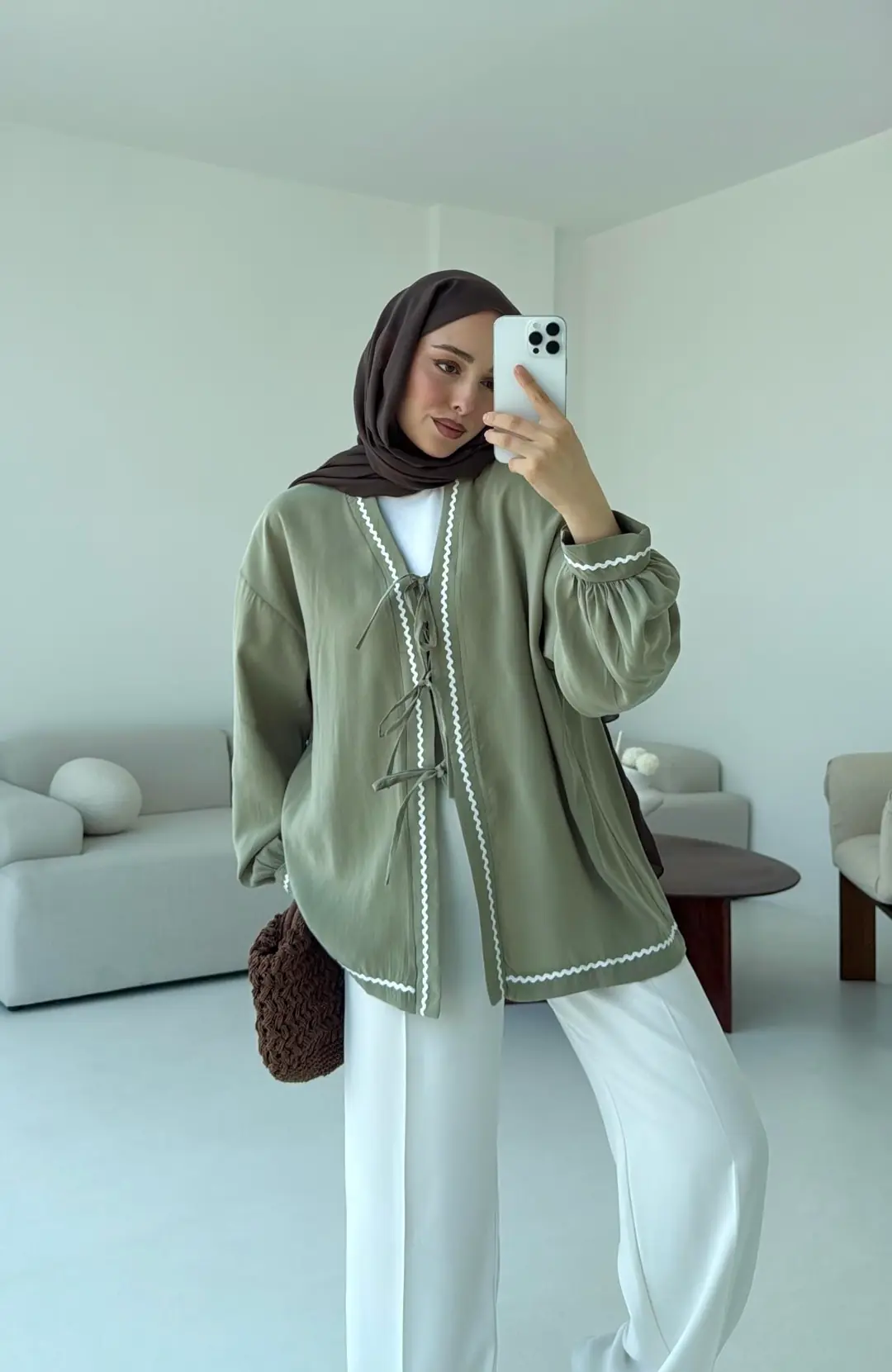 Bağlamalı Dantel Detay Kimono Cağla - Görsel 5