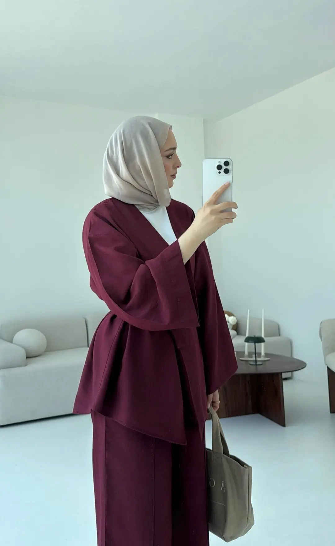 Bağlamalı Kimono Takım Bordo - Görsel 7