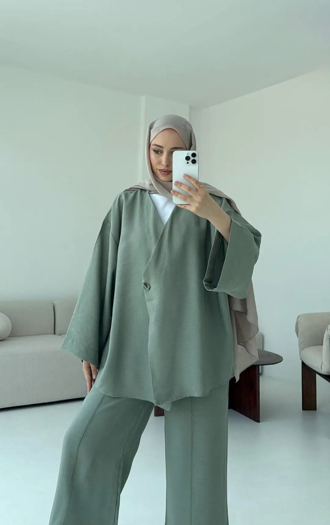 Bağlamalı Kimono Takım Çağla - Görsel 10