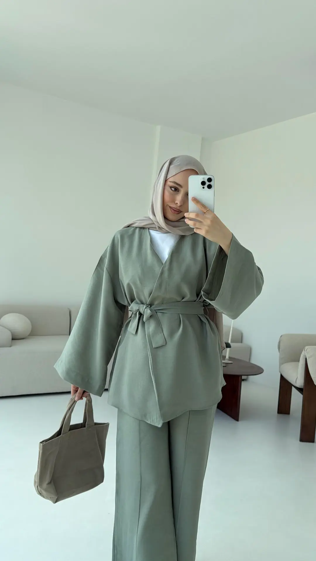 Bağlamalı Kimono Takım Çağla - Görsel 6