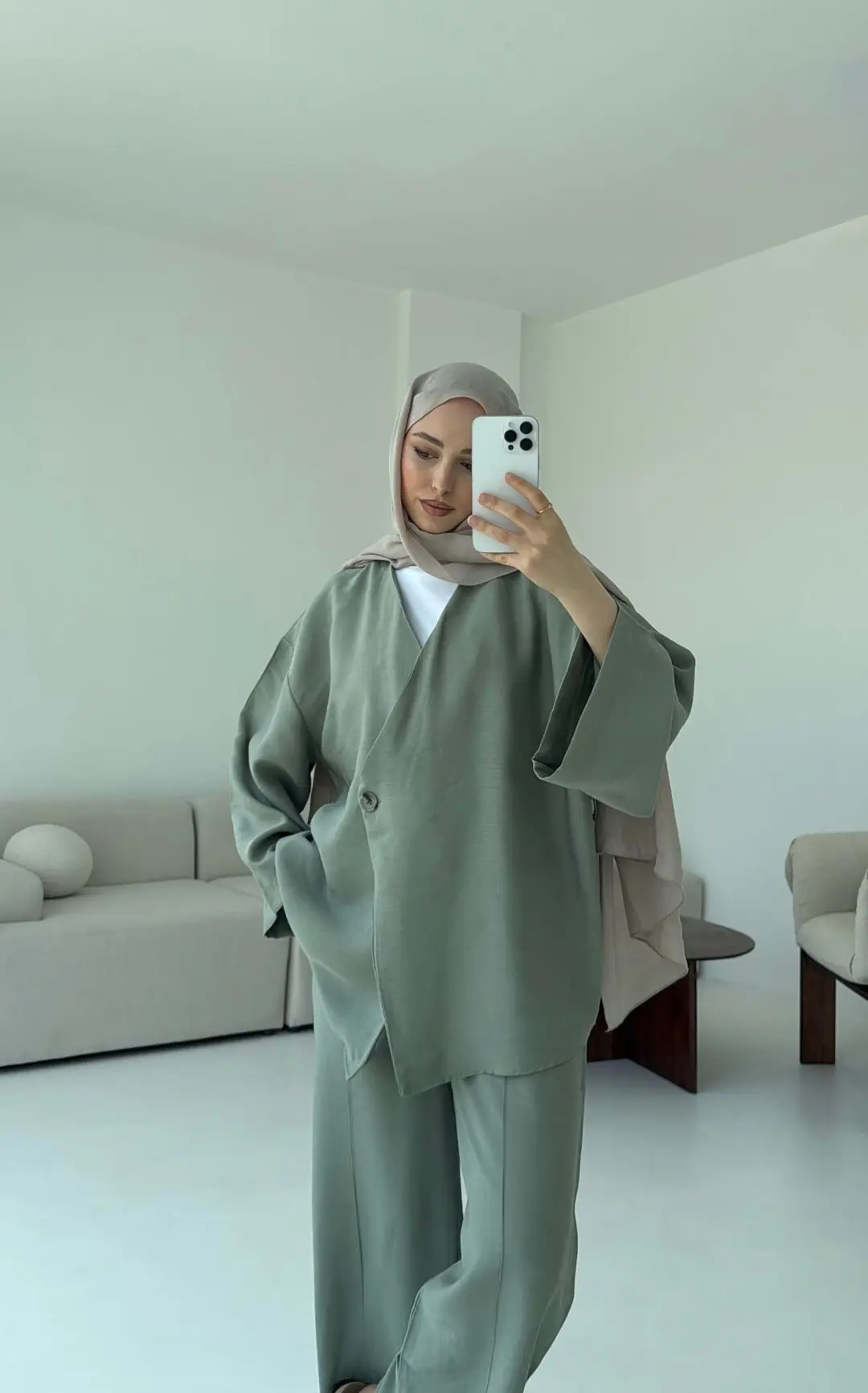 Bağlamalı Kimono Takım Çağla - Görsel 9