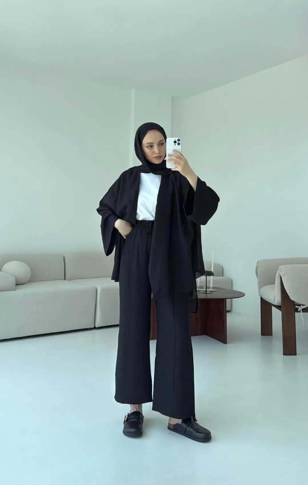 Bağlamalı Kimono Takım Siyah - Görsel 8