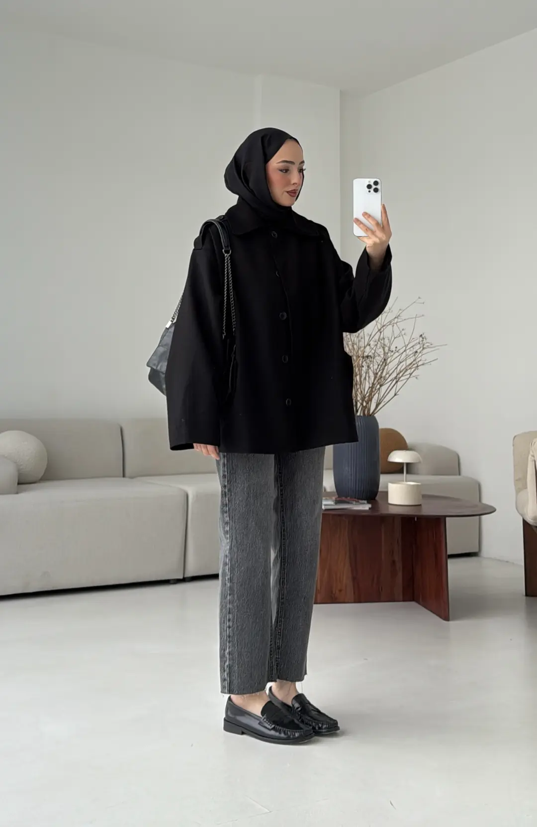 Bağlamalı Trenç Siyah - Görsel 3