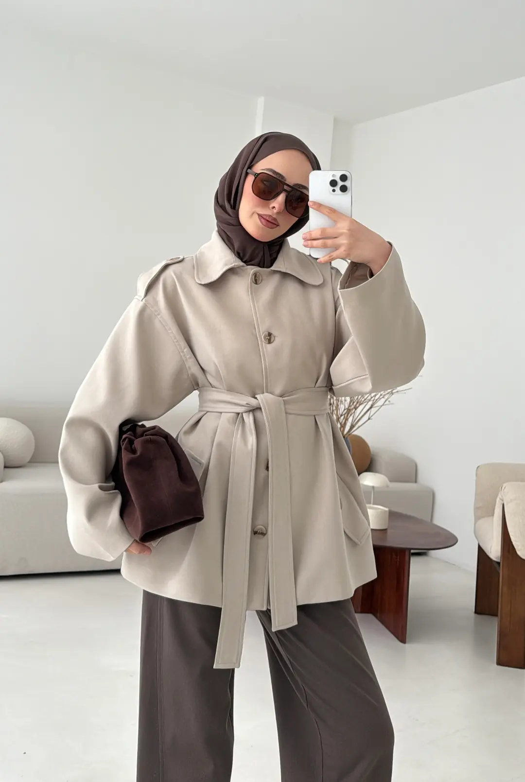 Bağlamalı Trenç Taş - Görsel 10