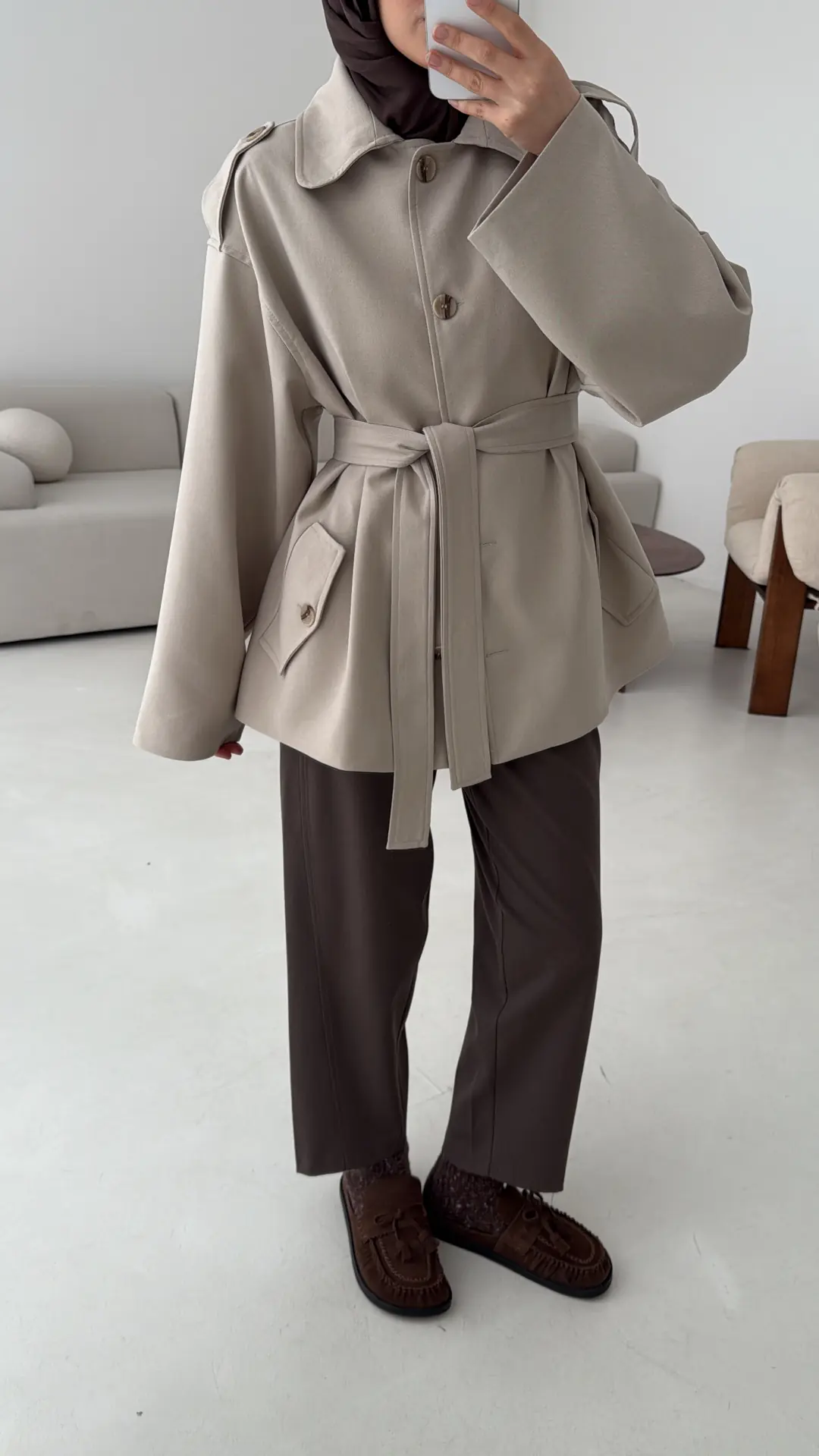 Bağlamalı Trenç Taş - Görsel 7