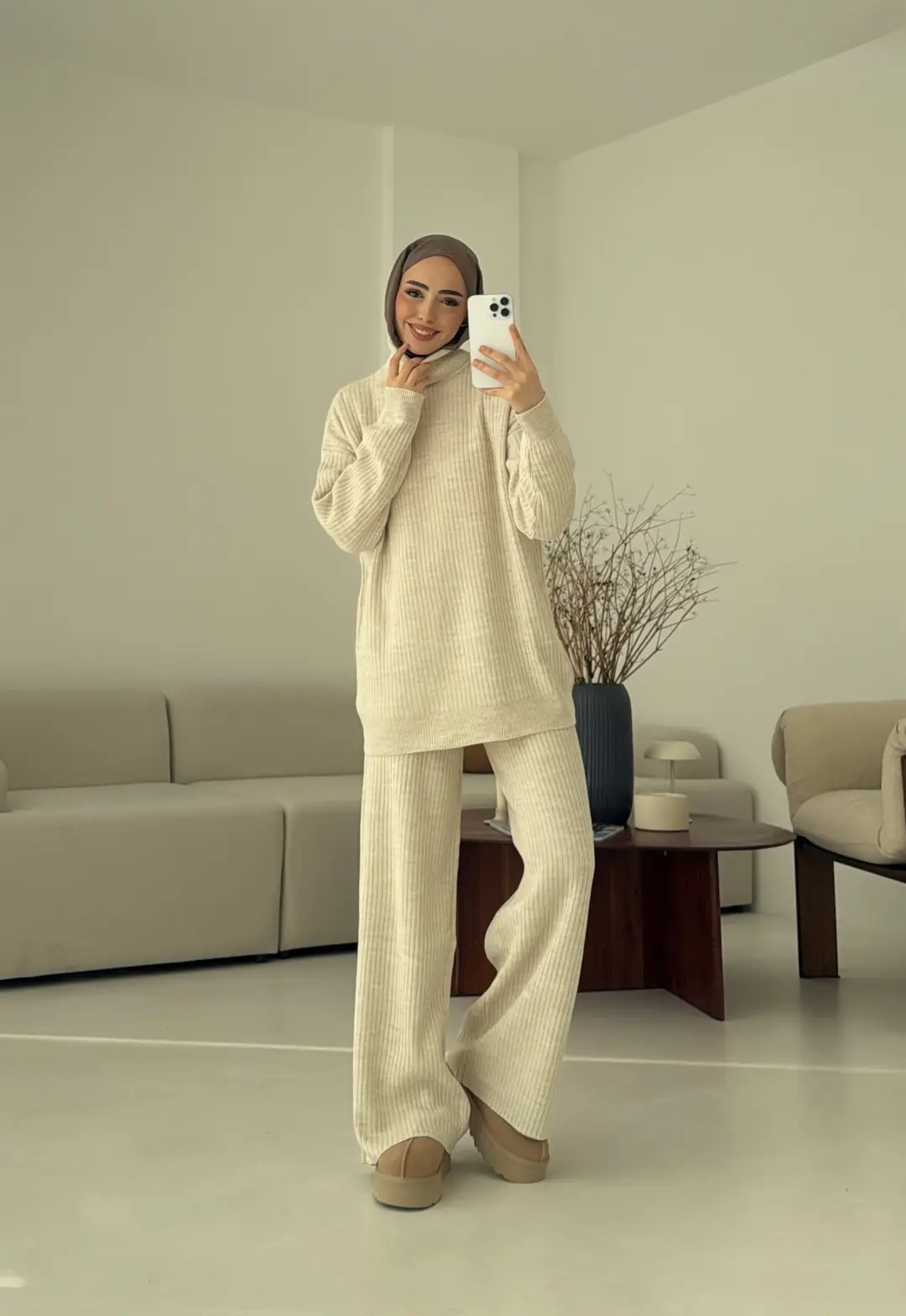 Balıkçı Yaka Triko Takım Taş