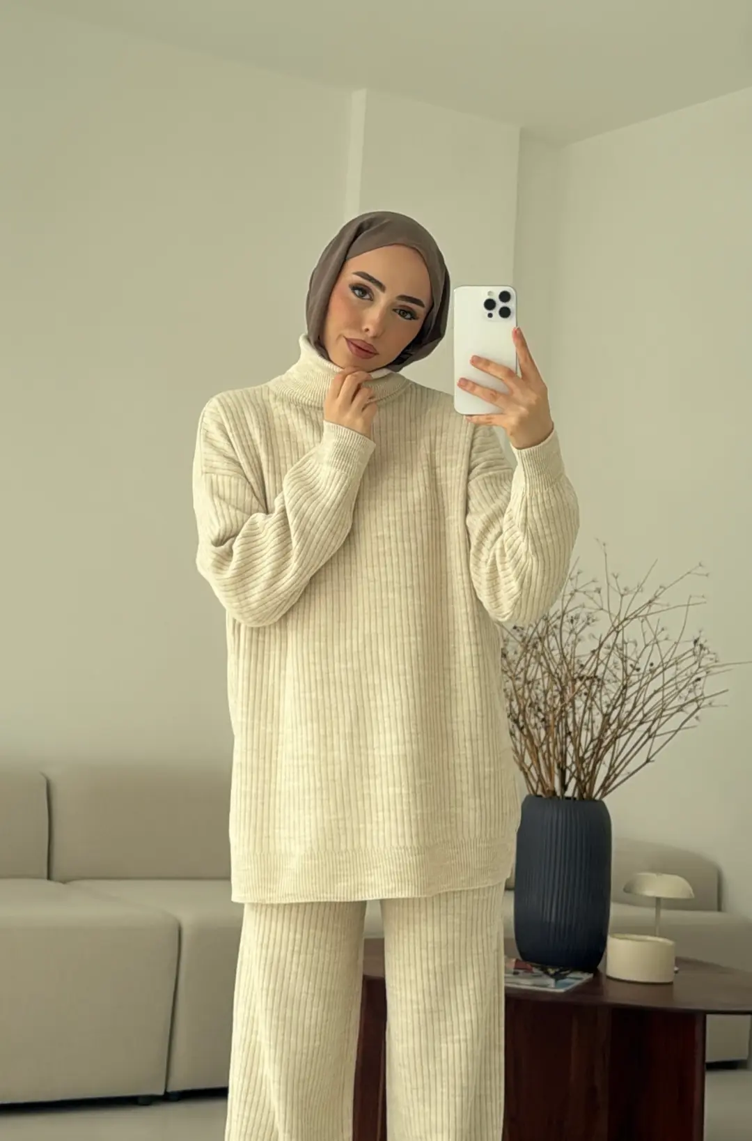 Balıkçı Yaka Triko Takım Taş - Görsel 2