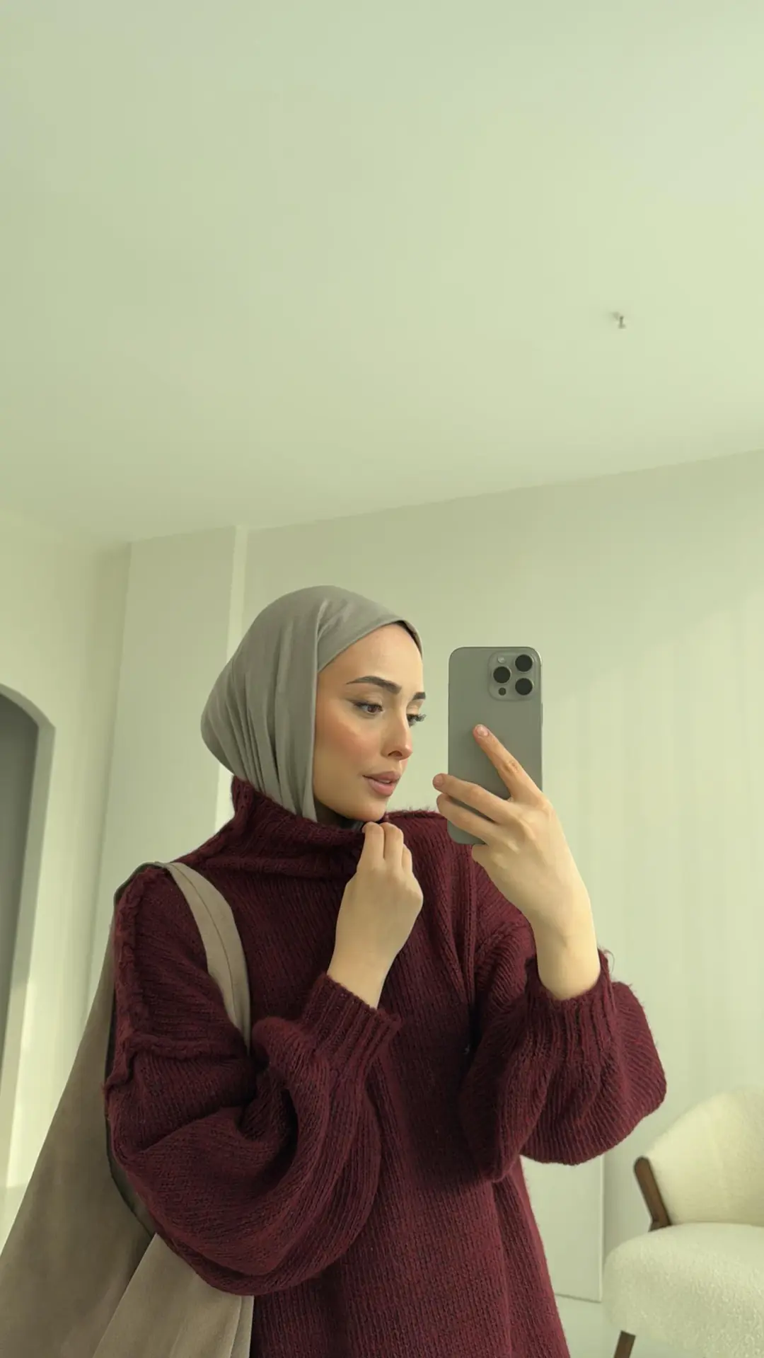 Balon Kol Kazak Bordo - Görsel 2