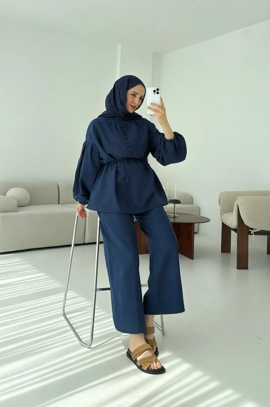 Balon Kol Takım Lacivert - Görsel 3