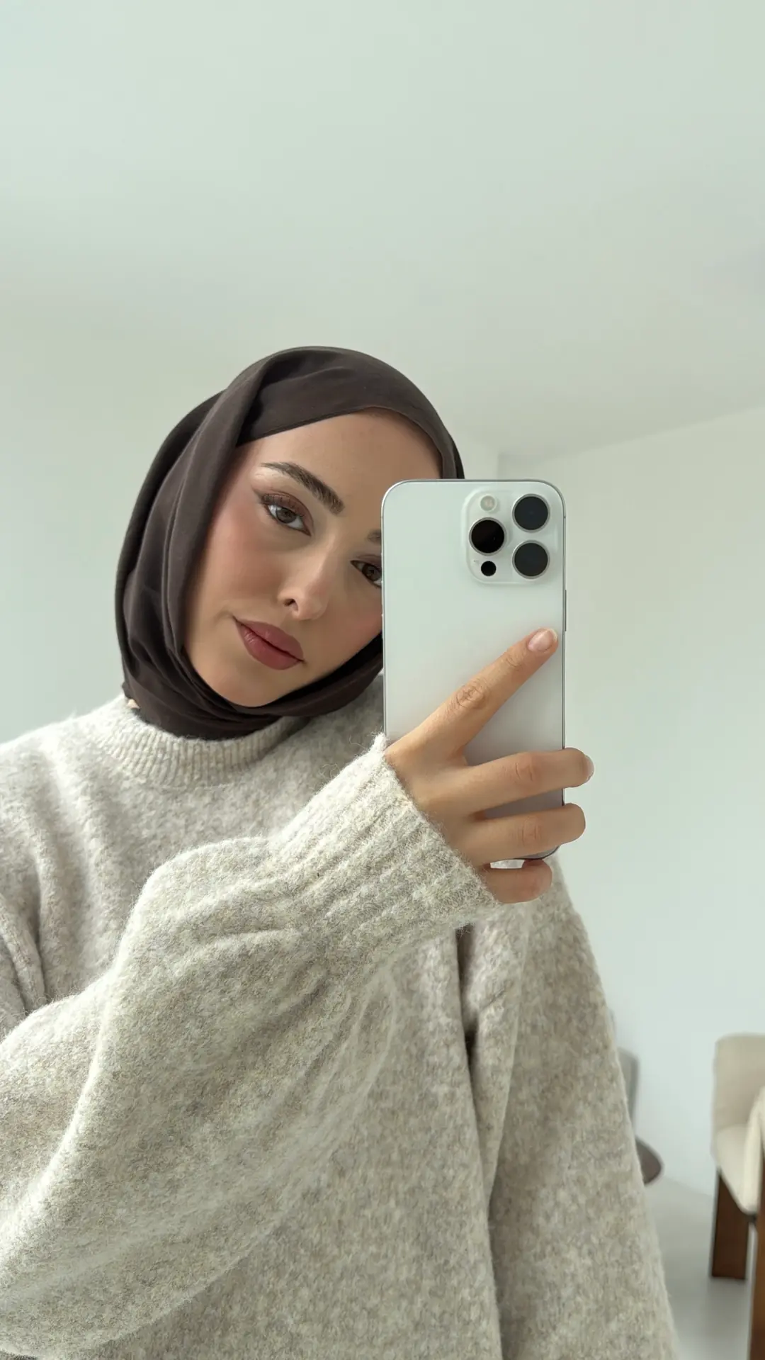 Balon Kol Yumuşak Kazak Bej - Görsel 5