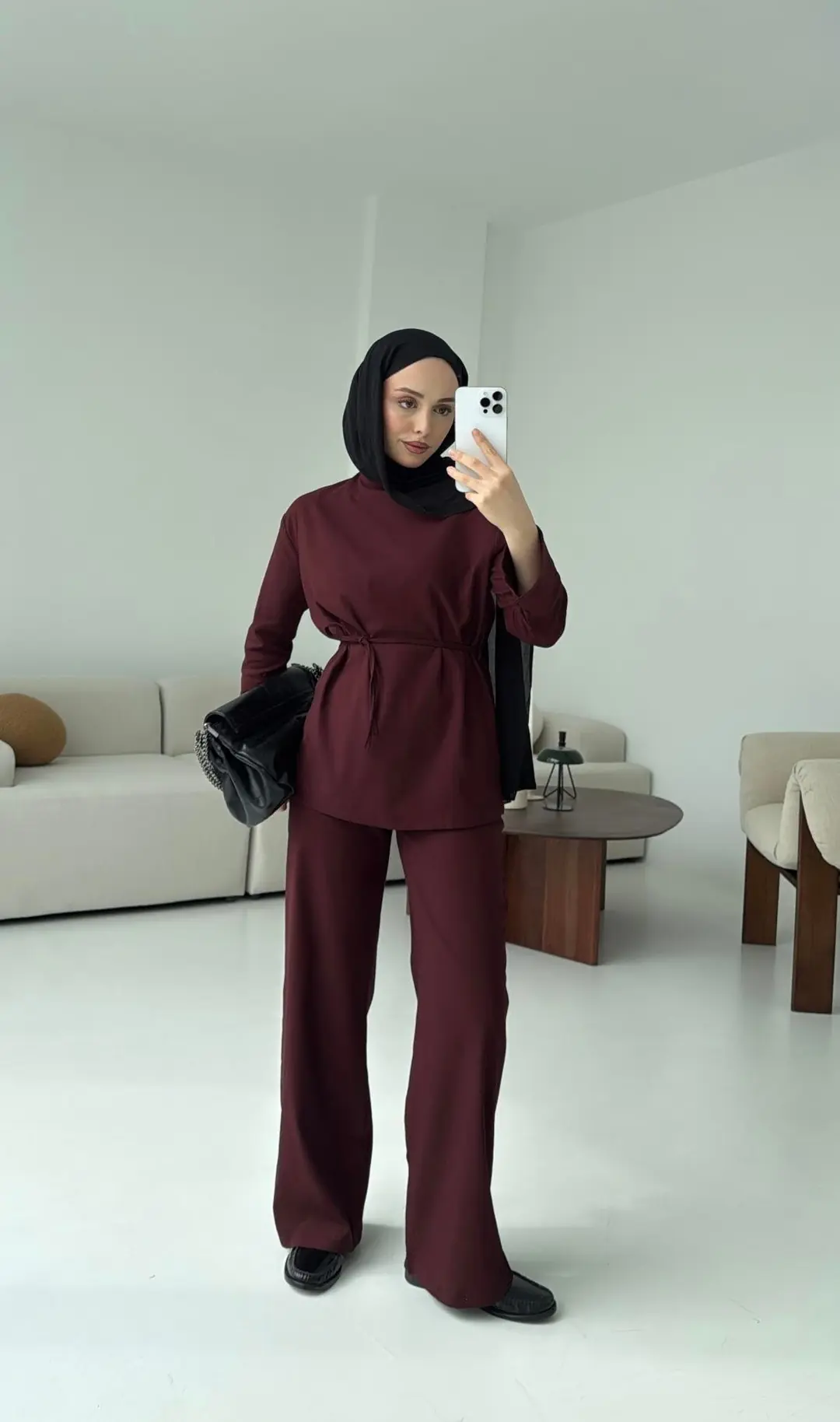 Basıc Bağlamalı Takım Bordo - Görsel 3