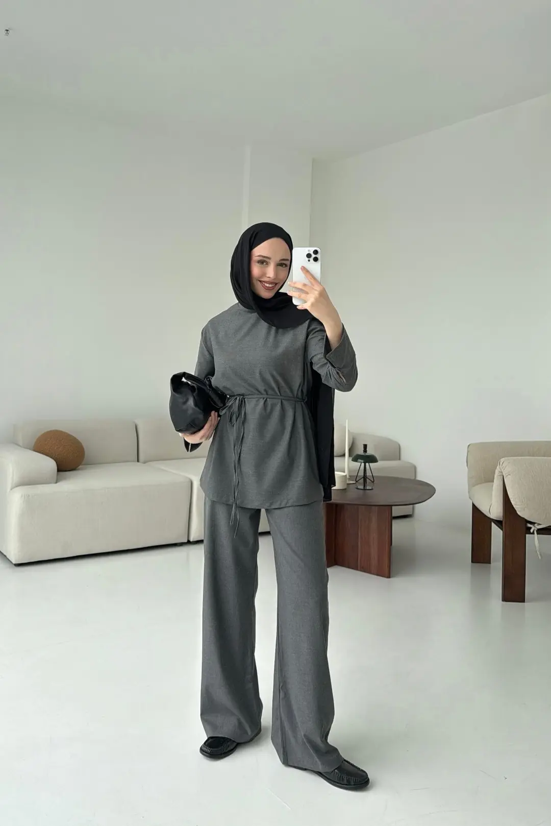 Basıc Bağlamalı Takım Gri - Görsel 5